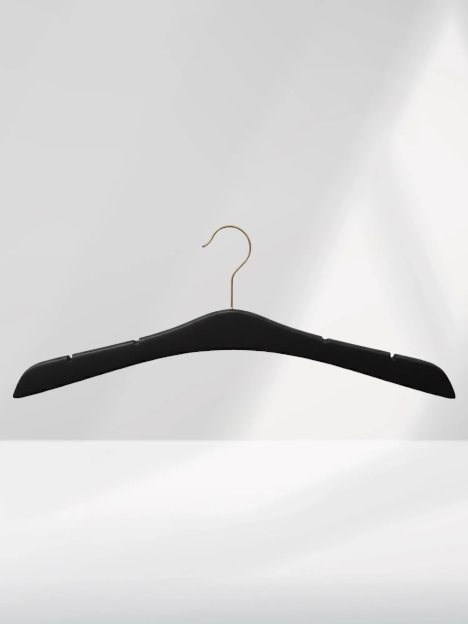 Siyah Ahşap Gold Kancalı Gelinlik Triko Abiye Askısı