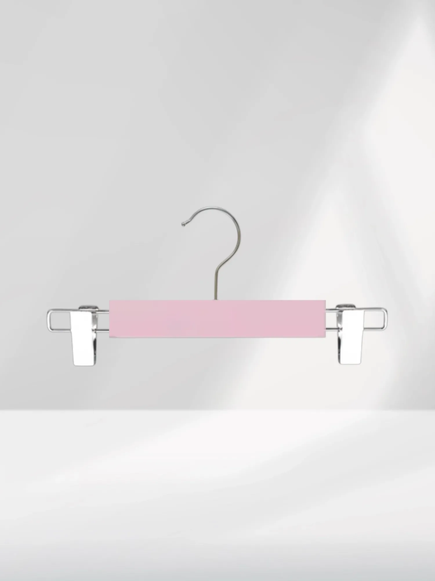 Pembe Ahşap Pantolon Etek Askısı Gümüş Kancalı