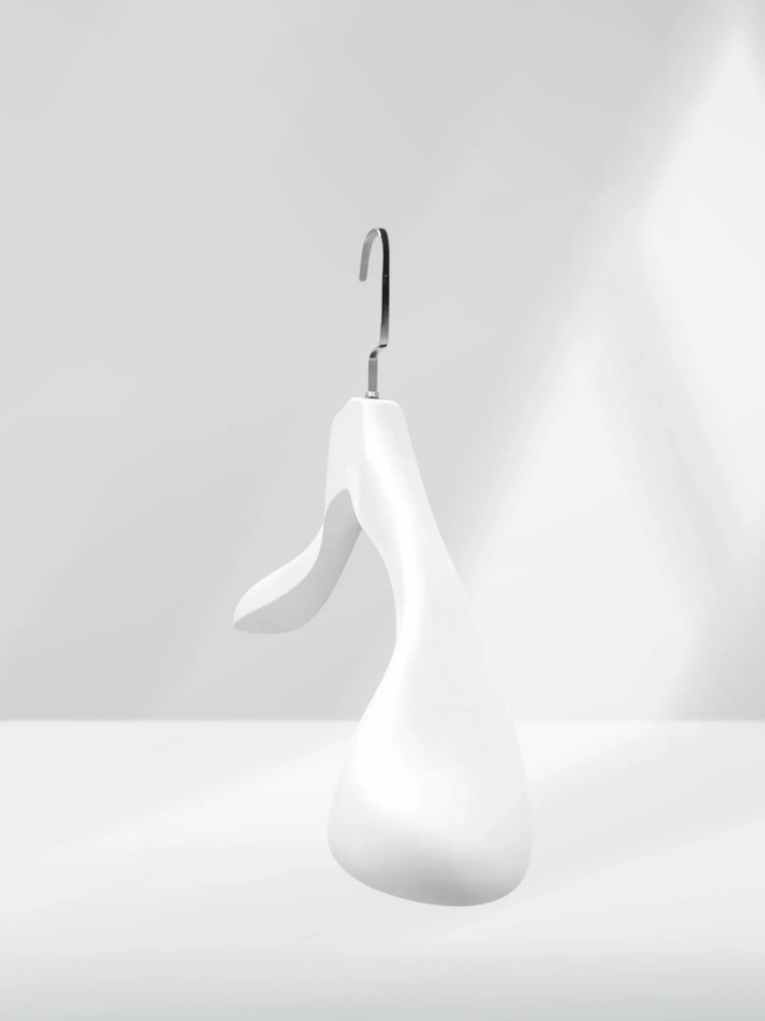 Beyaz Ahşap Nikel Lama Kancalı Ceket Askısı