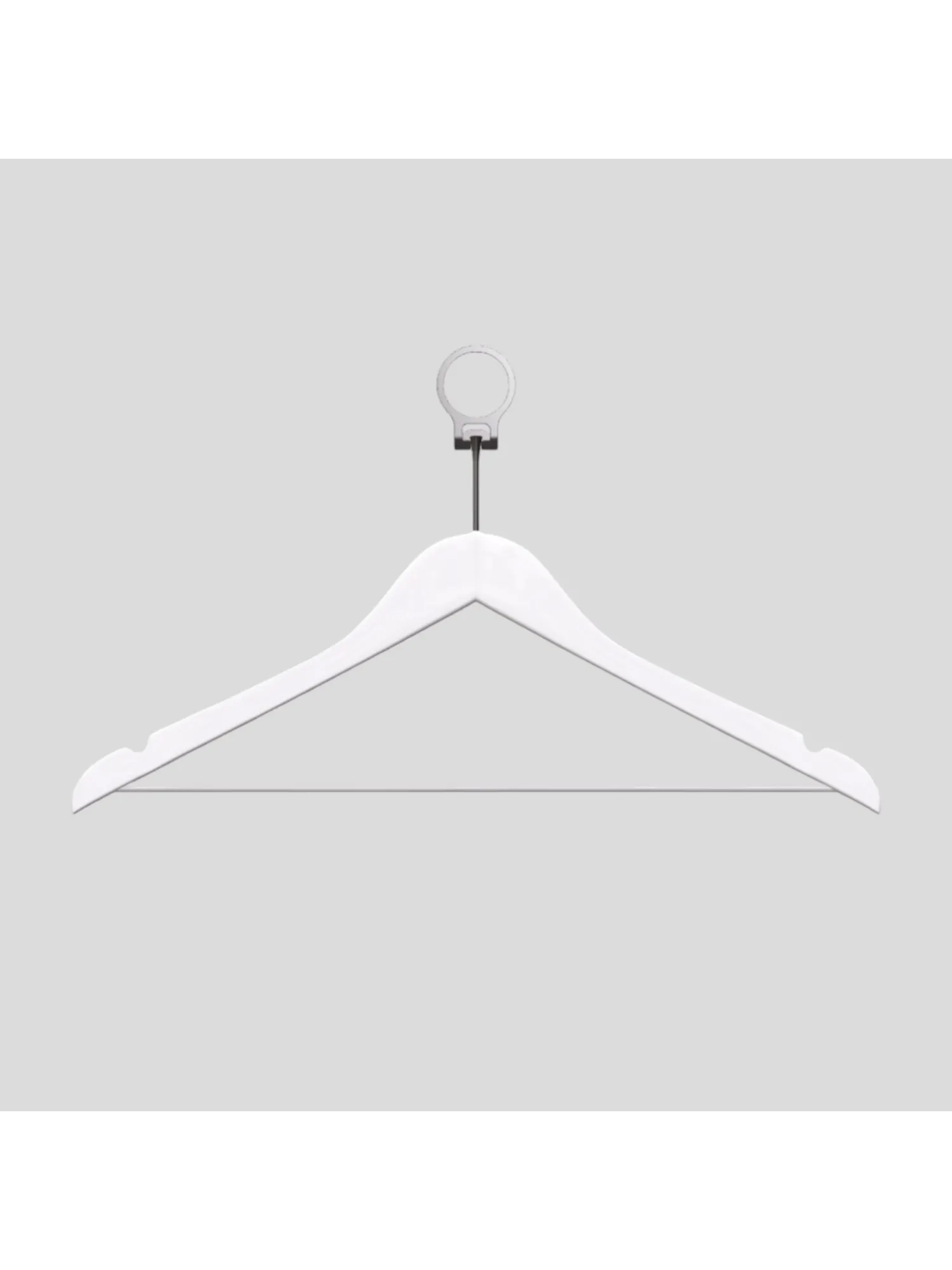 Beyaz Ahşap Otel Elbise Pantolon Askısı