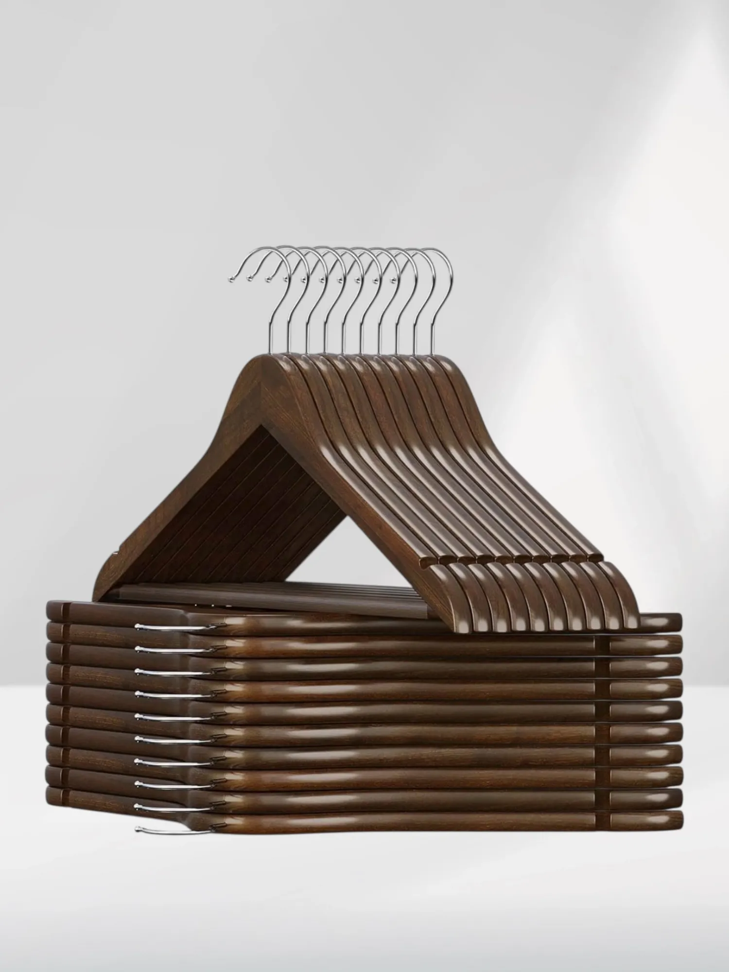 Ceviz Ahşap Elbise Pantolon Askısı