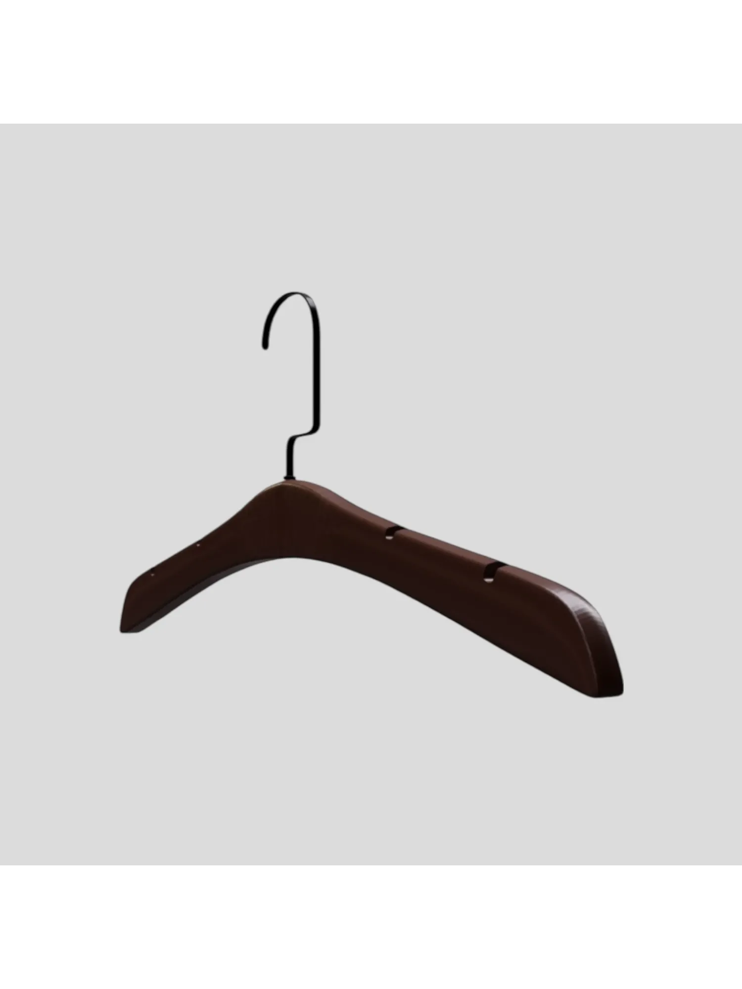 Ceviz Ahşap Siyah Lama Kancalı Gelinlik Triko Abiye Askısı