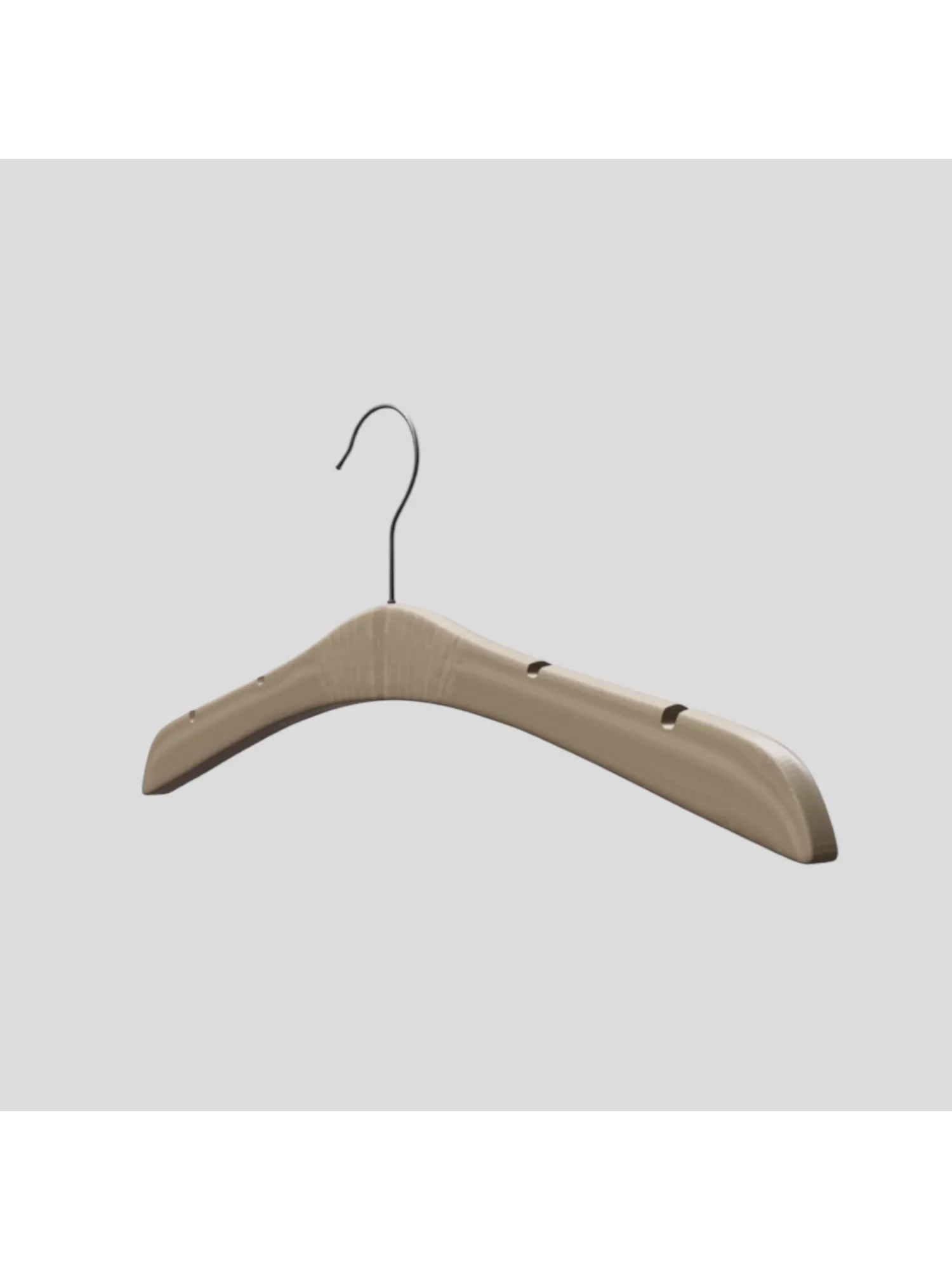 Naturel Ahşap Nikel Kancalı Gelinlik Triko Abiye Askısı