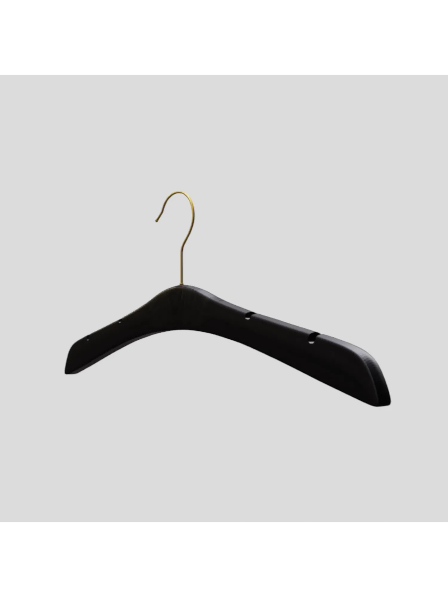 Siyah Ahşap Gold Kancalı Gelinlik Triko Abiye Askısı