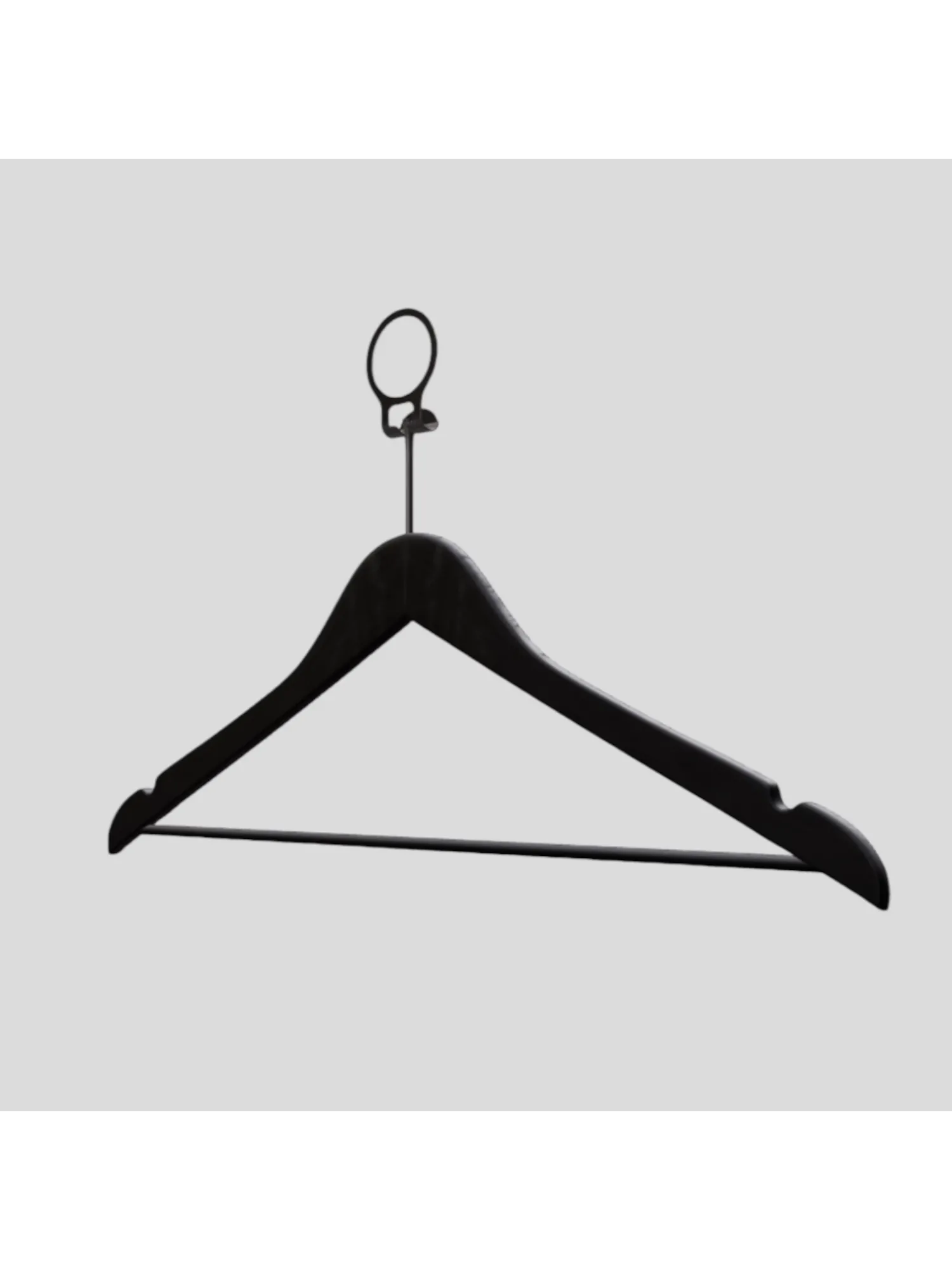 Siyah Ahşap Otel Elbise Pantolon Askısı