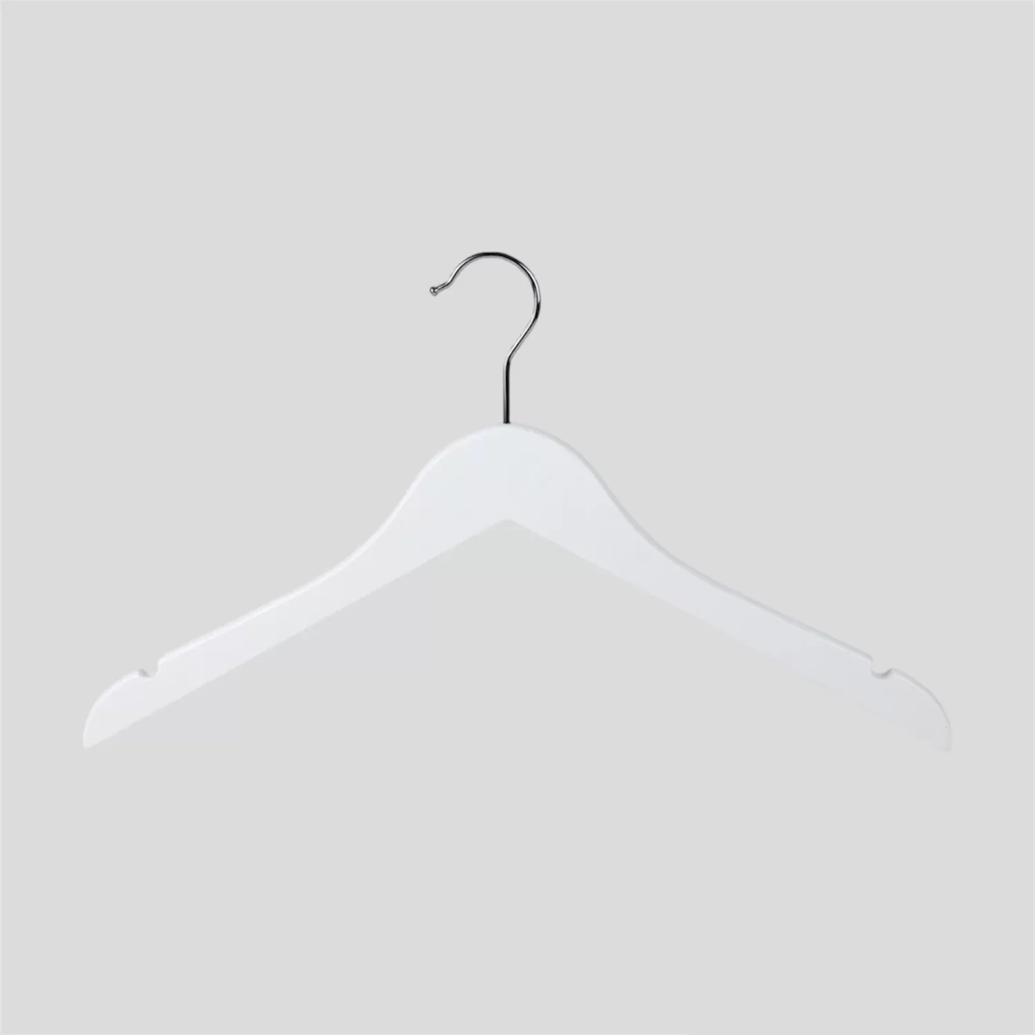 Beyaz Ahşap Elbise Gömlek Askısı