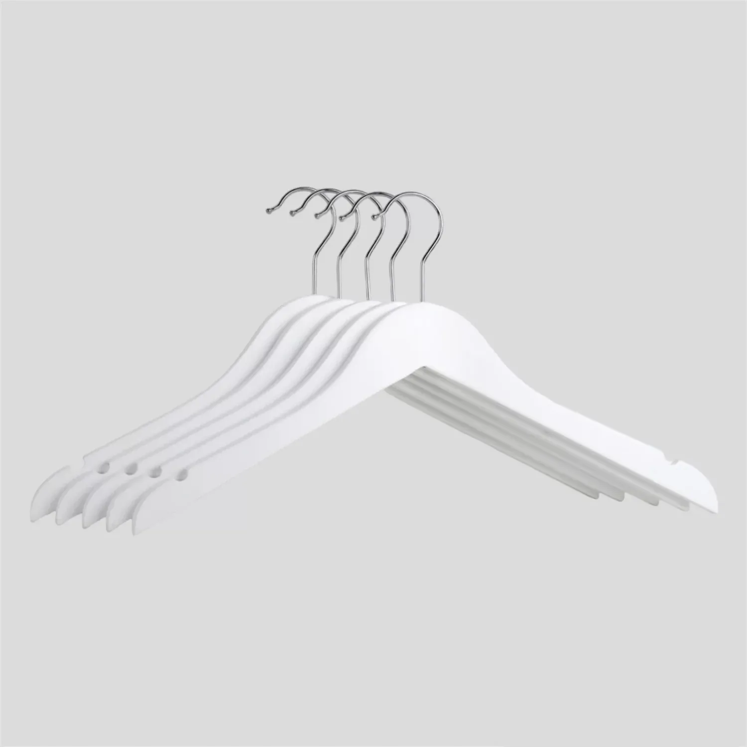 Beyaz Ahşap Elbise Gömlek Askısı