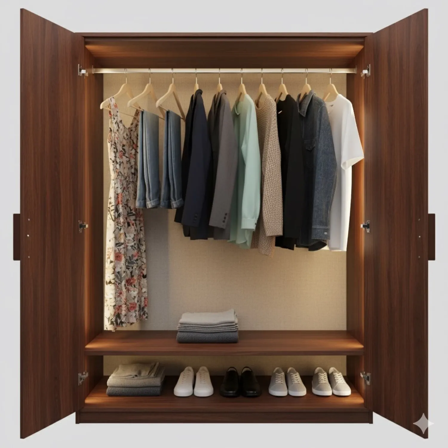 Naturel Ahşap Elbise Pantolon Askısı