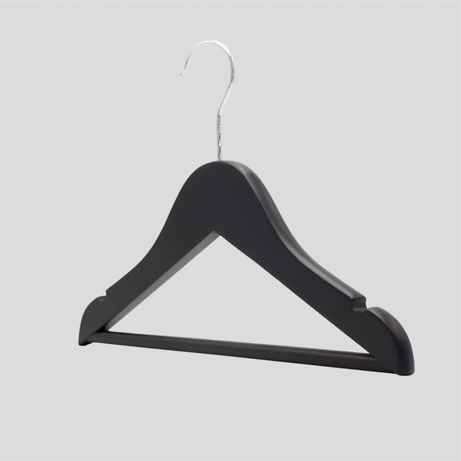 Siyah Ahşap Bebek Elbise Pantolon Askısı