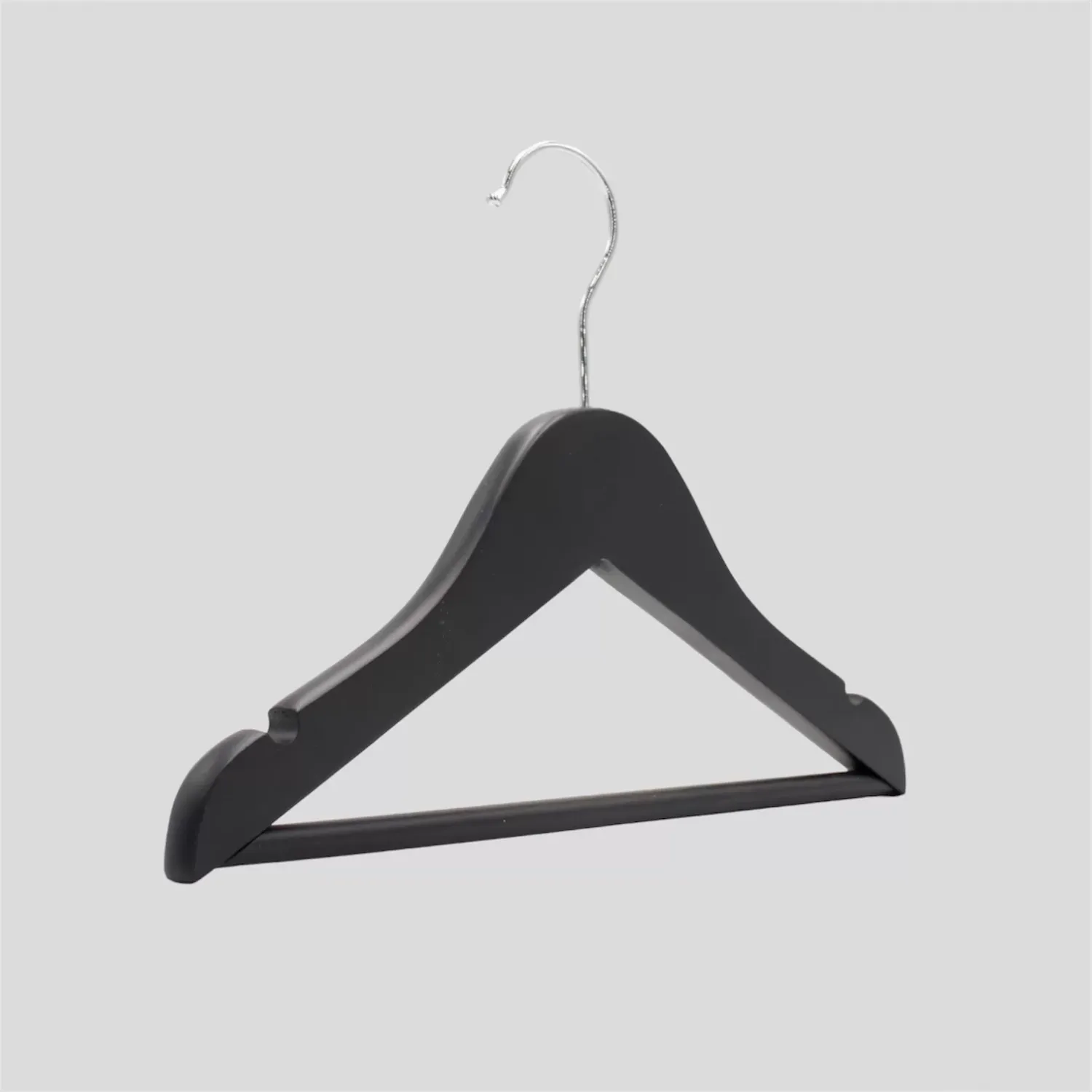 Siyah Ahşap Bebek Elbise Pantolon Askısı