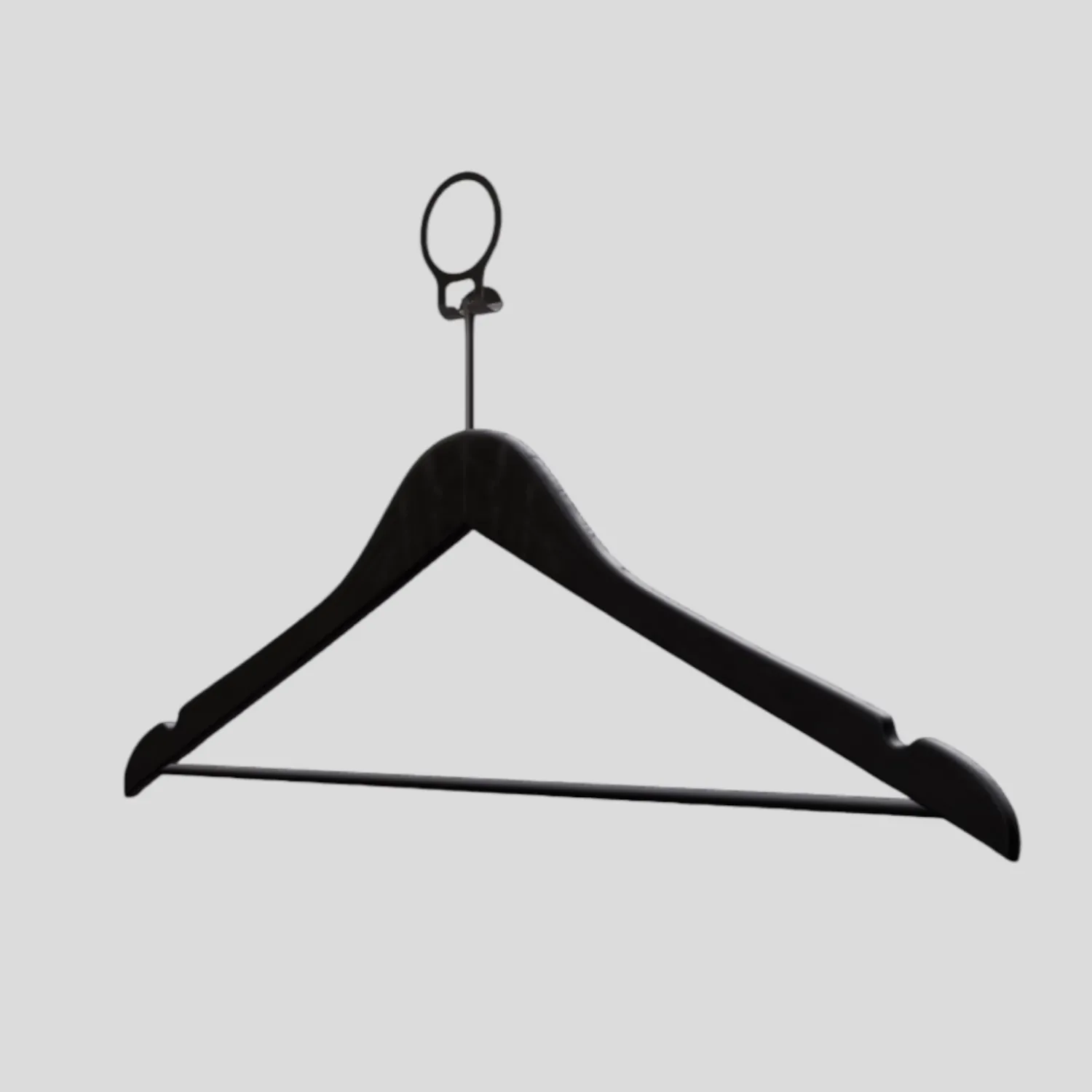 Siyah Ahşap Otel Elbise Pantolon Askısı