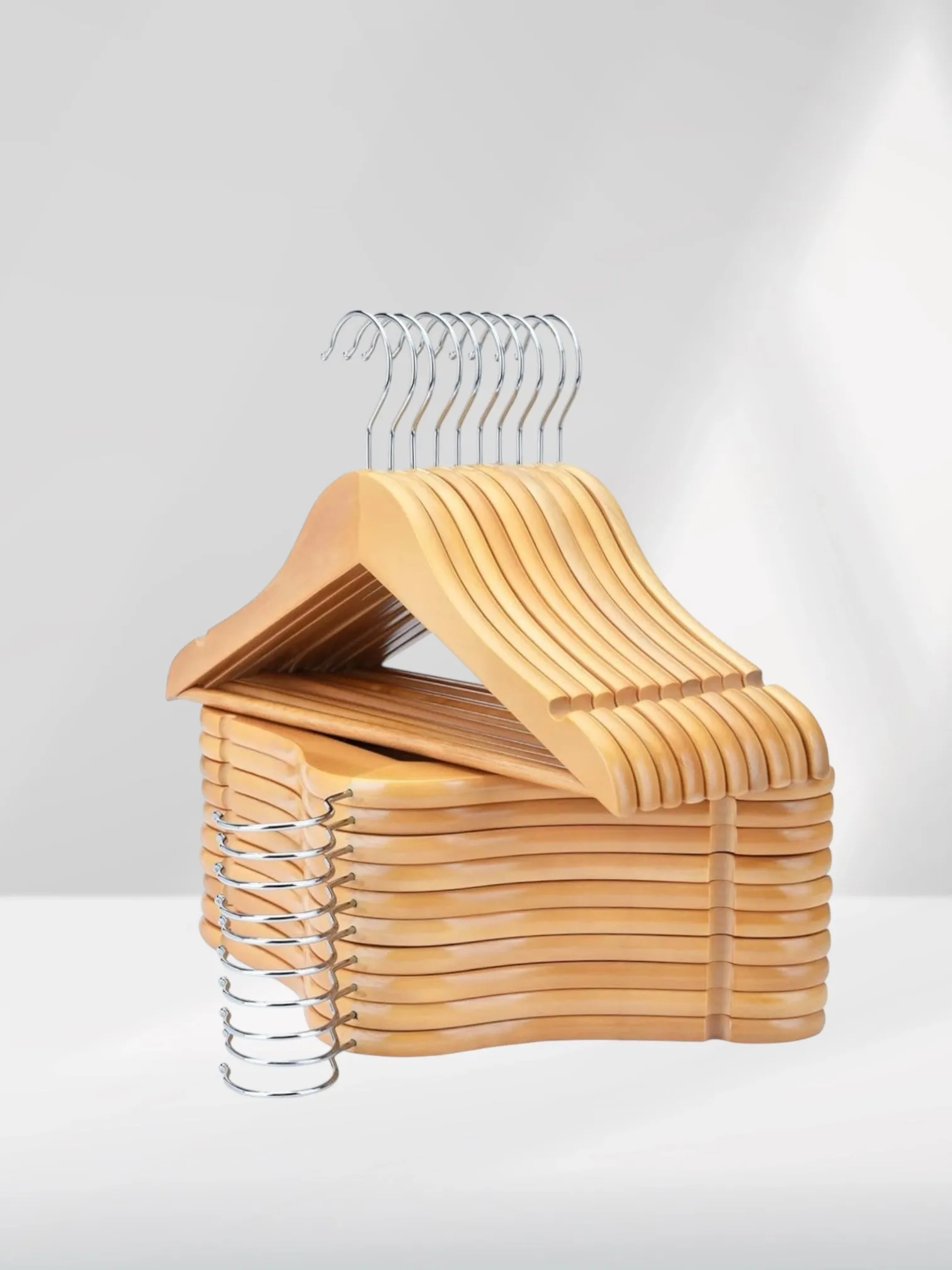 Naturel Ahşap Bebek Elbise Pantolon Askısı