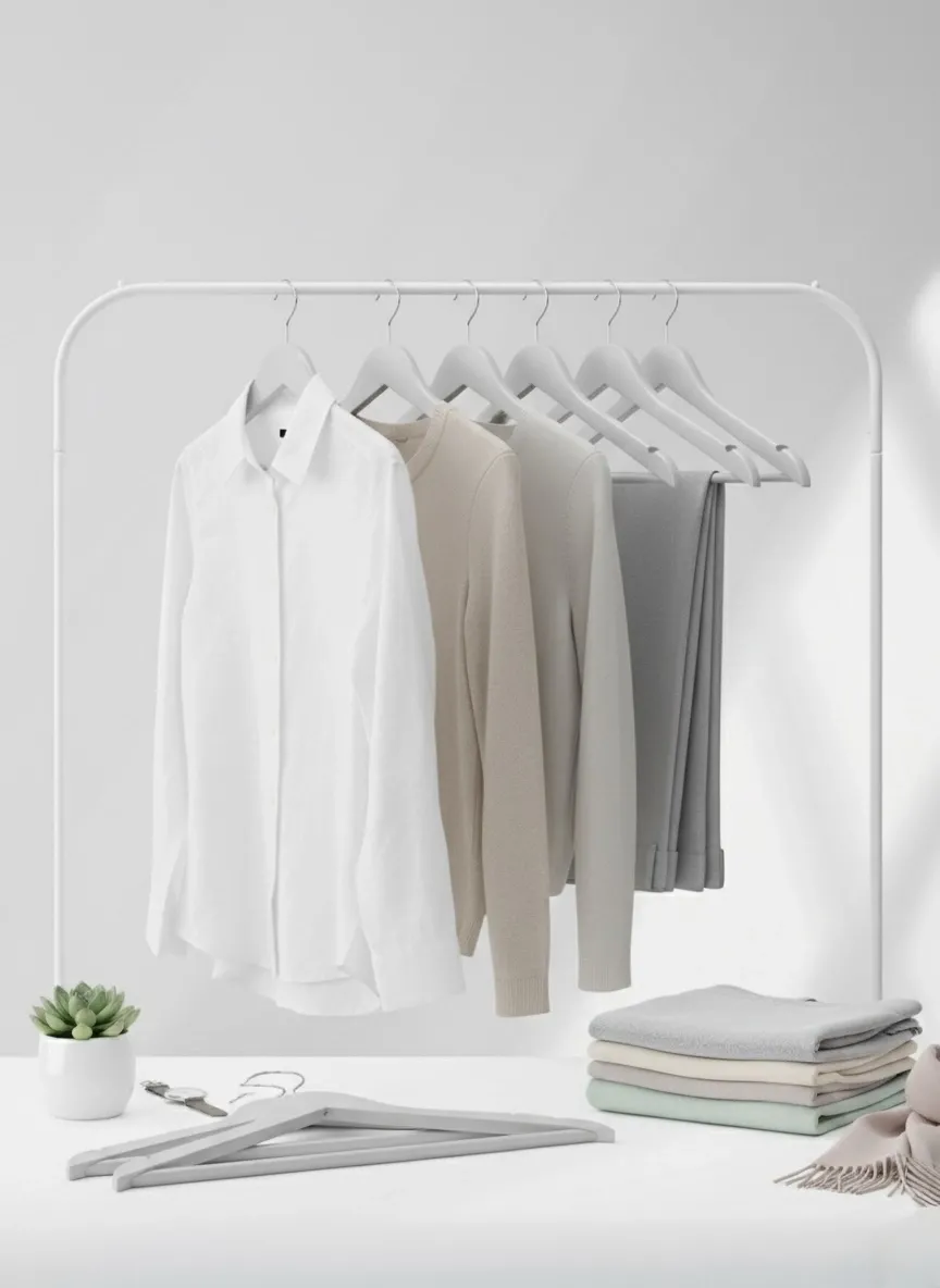 Gri Ahşap Elbise Pantolon Askısı