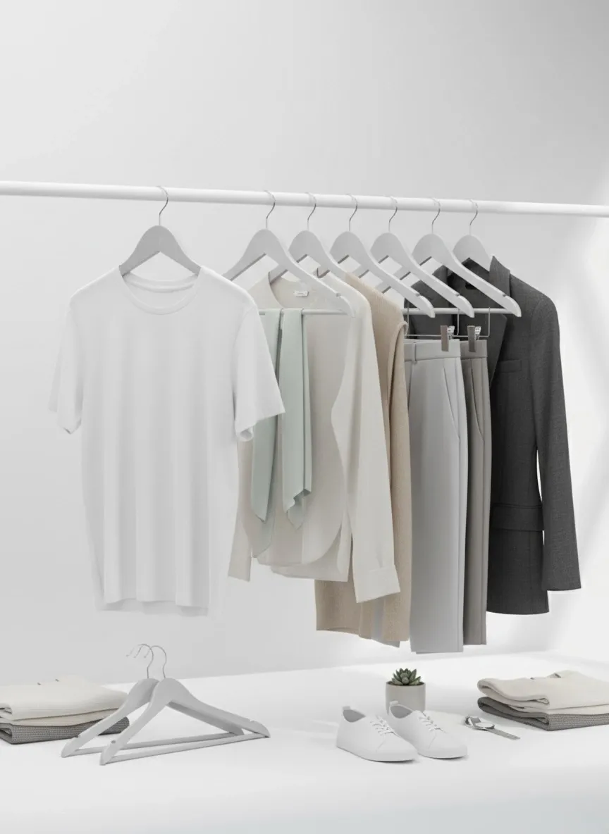 Gri Ahşap Elbise Pantolon Askısı