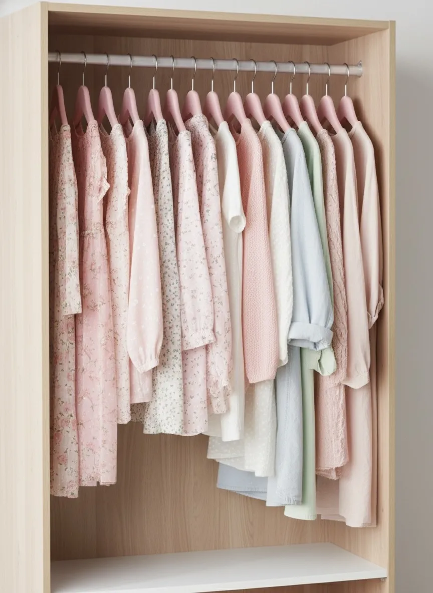 Pembe Ahşap Bebek Elbise Pantolon Askısı