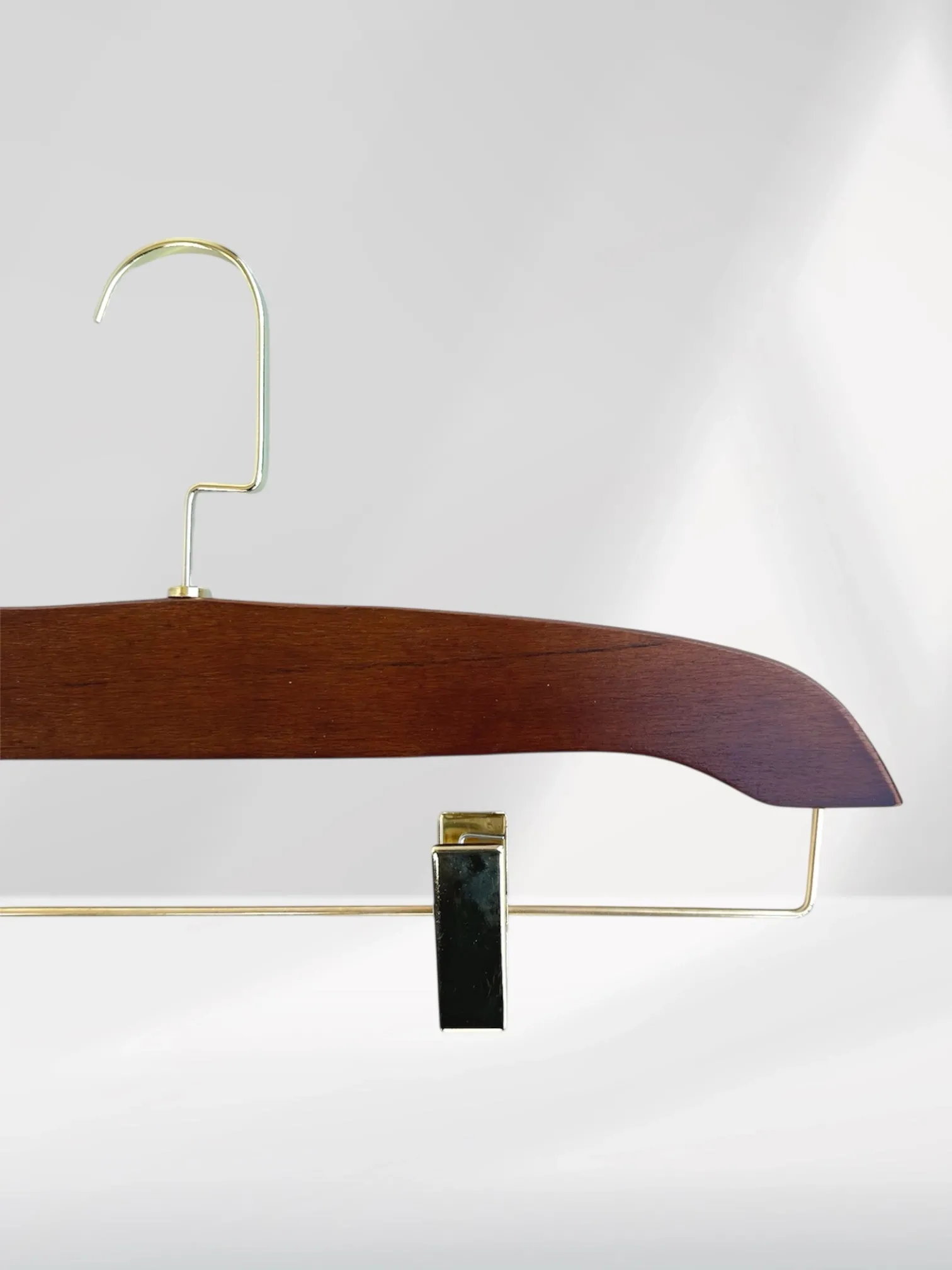 Ceviz Ahşap Gold Lama Kancalı Pantolon Etek Askısı 36 cm