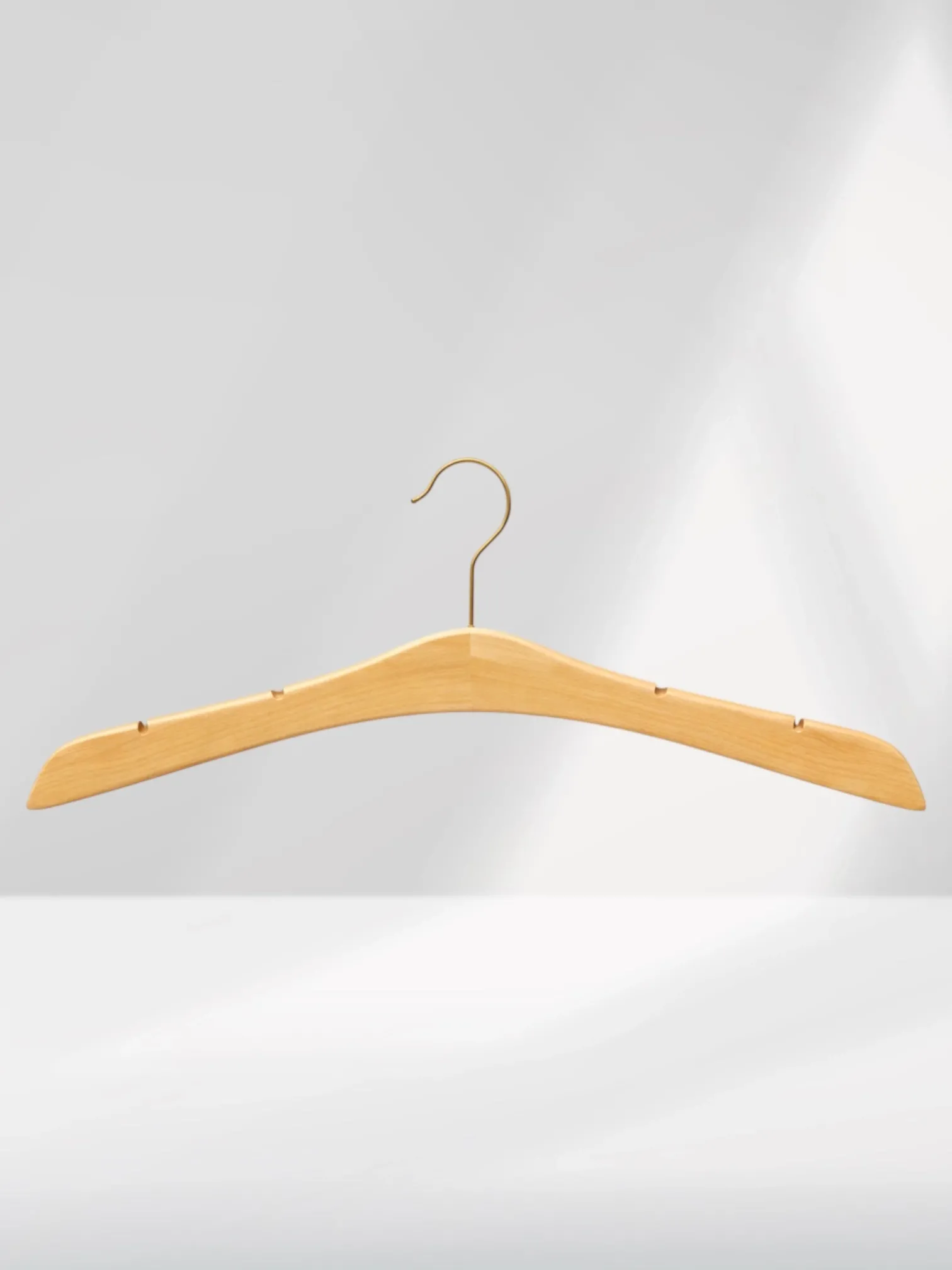 Naturel Ahşap Gold Kancalı Gelinlik Triko Abiye Askısı