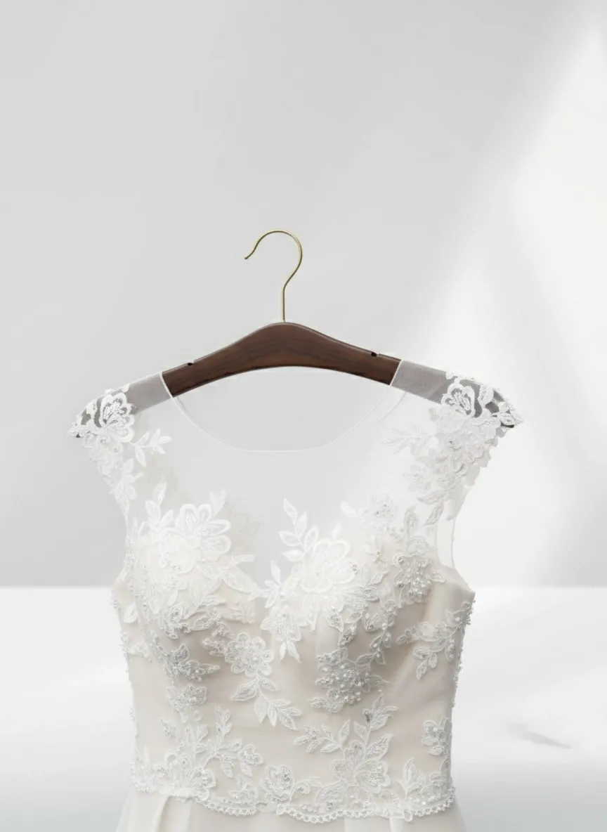 Ceviz Ahşap Gold Kancalı Gelinlik Triko Abiye Askısı