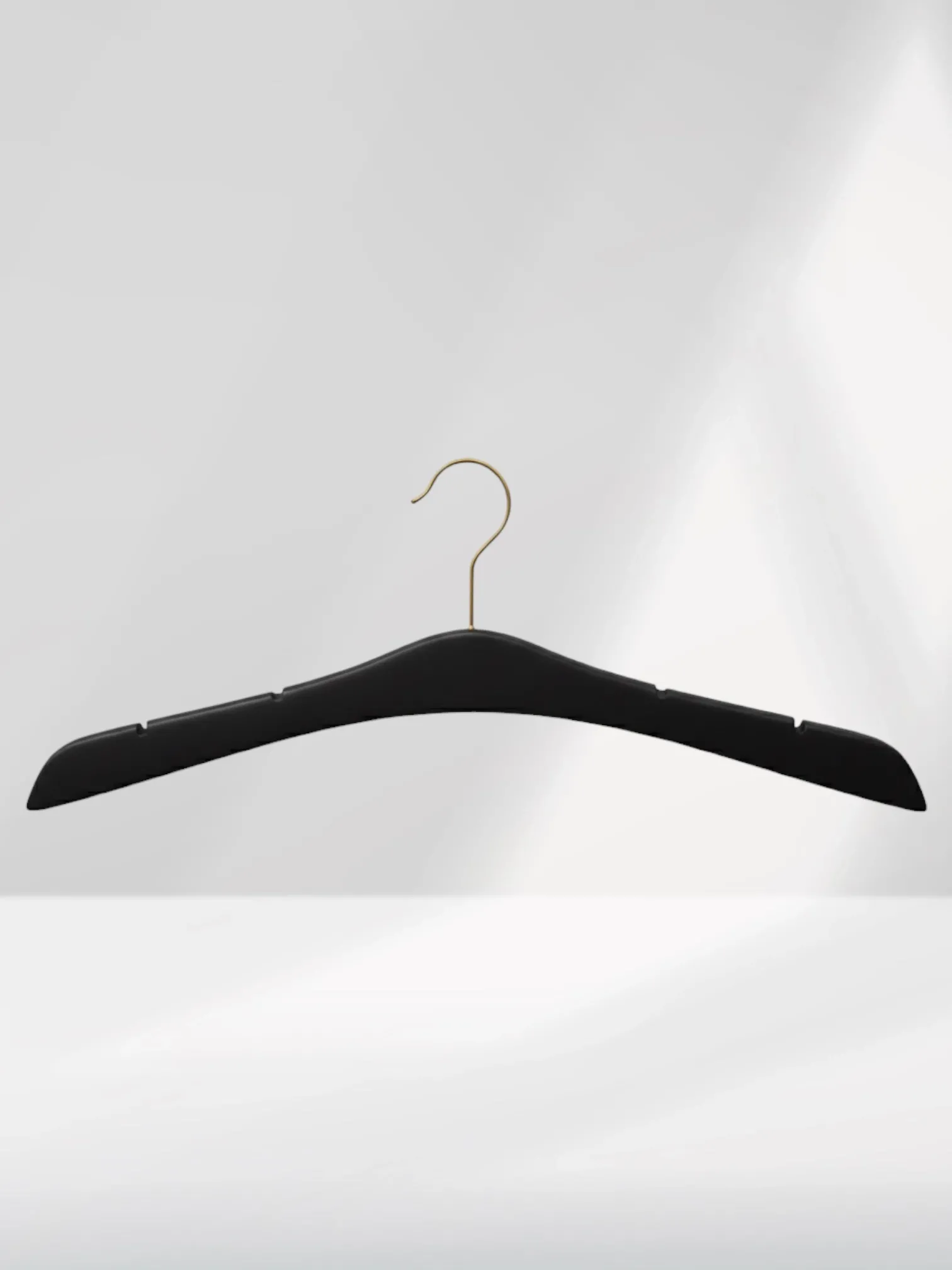 Siyah Ahşap Gold Kancalı Gelinlik Triko Abiye Askısı