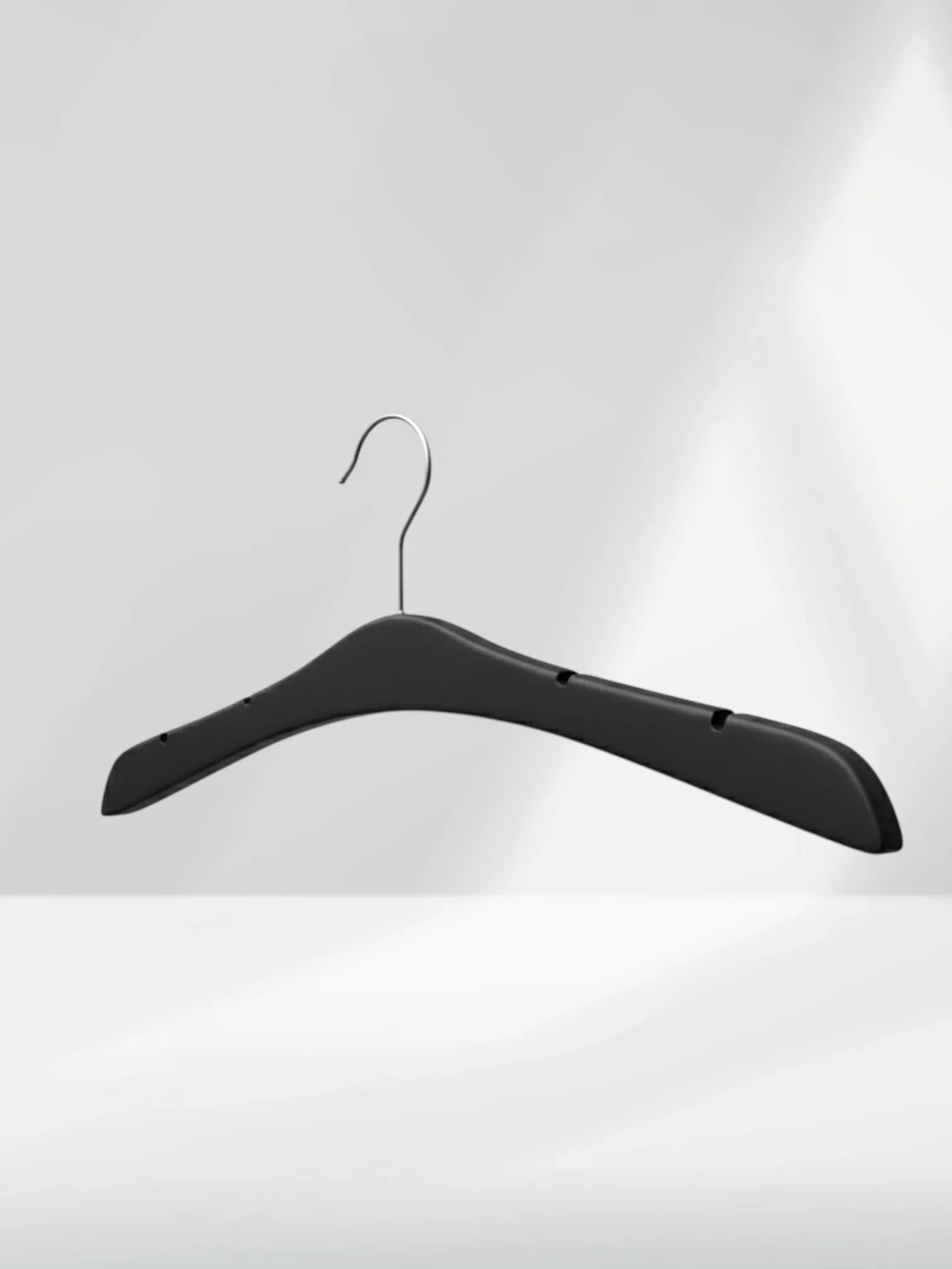 Siyah Ahşap Nikel Kancalı Gelinlik Triko Abiye Askısı