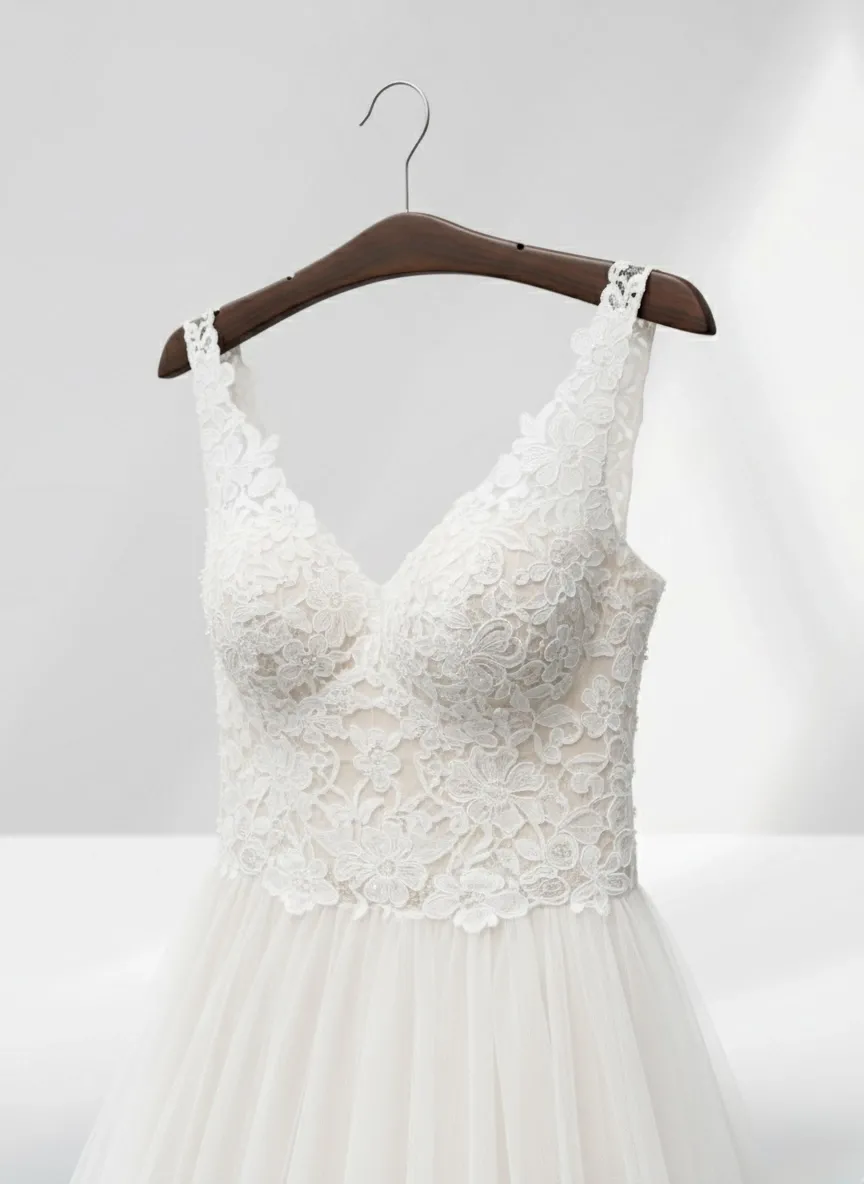 Ceviz Ahşap Nikel Kancalı Gelinlik Triko Abiye Askısı