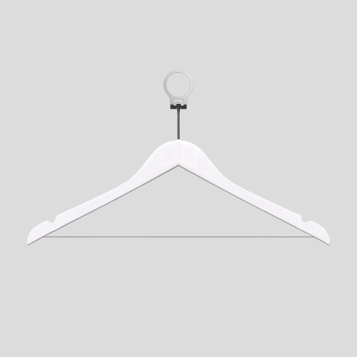 Beyaz Ahşap Otel Elbise Pantolon Askısı