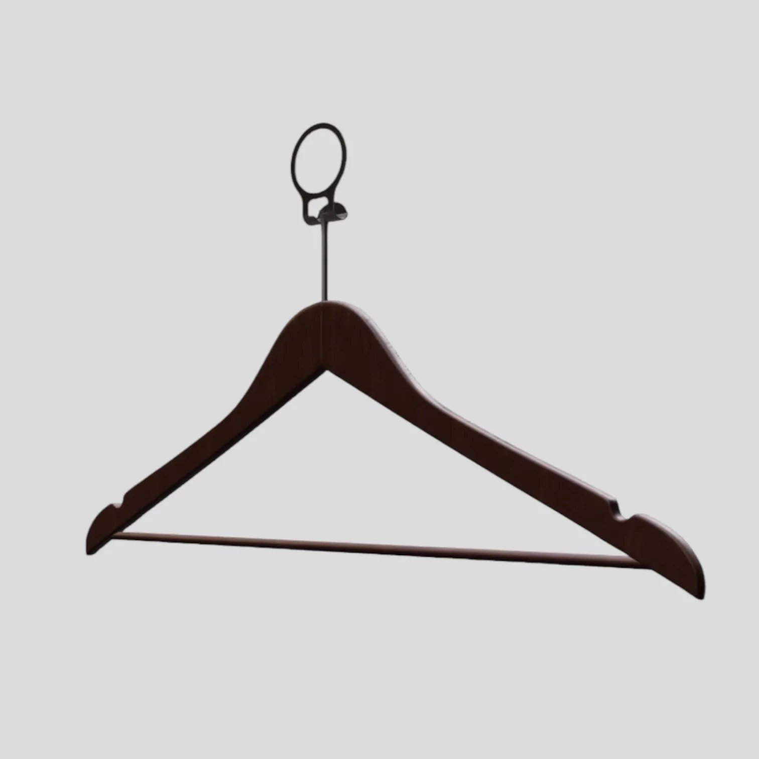 Ceviz Ahşap Otel Elbise Pantolon Askısı