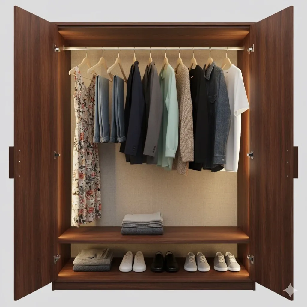 Naturel Ahşap Elbise Pantolon Askısı