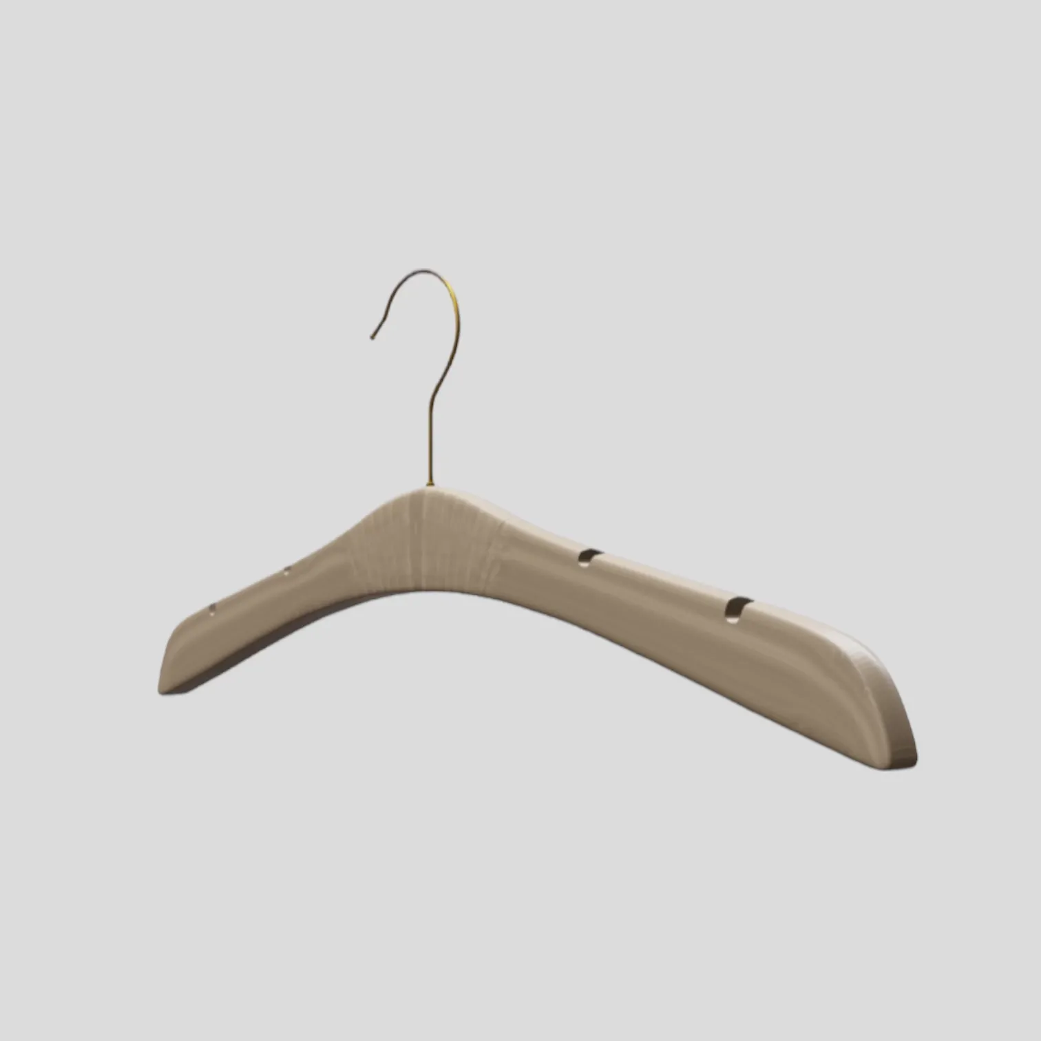 Naturel Ahşap Gold Kancalı Gelinlik Triko Abiye Askısı