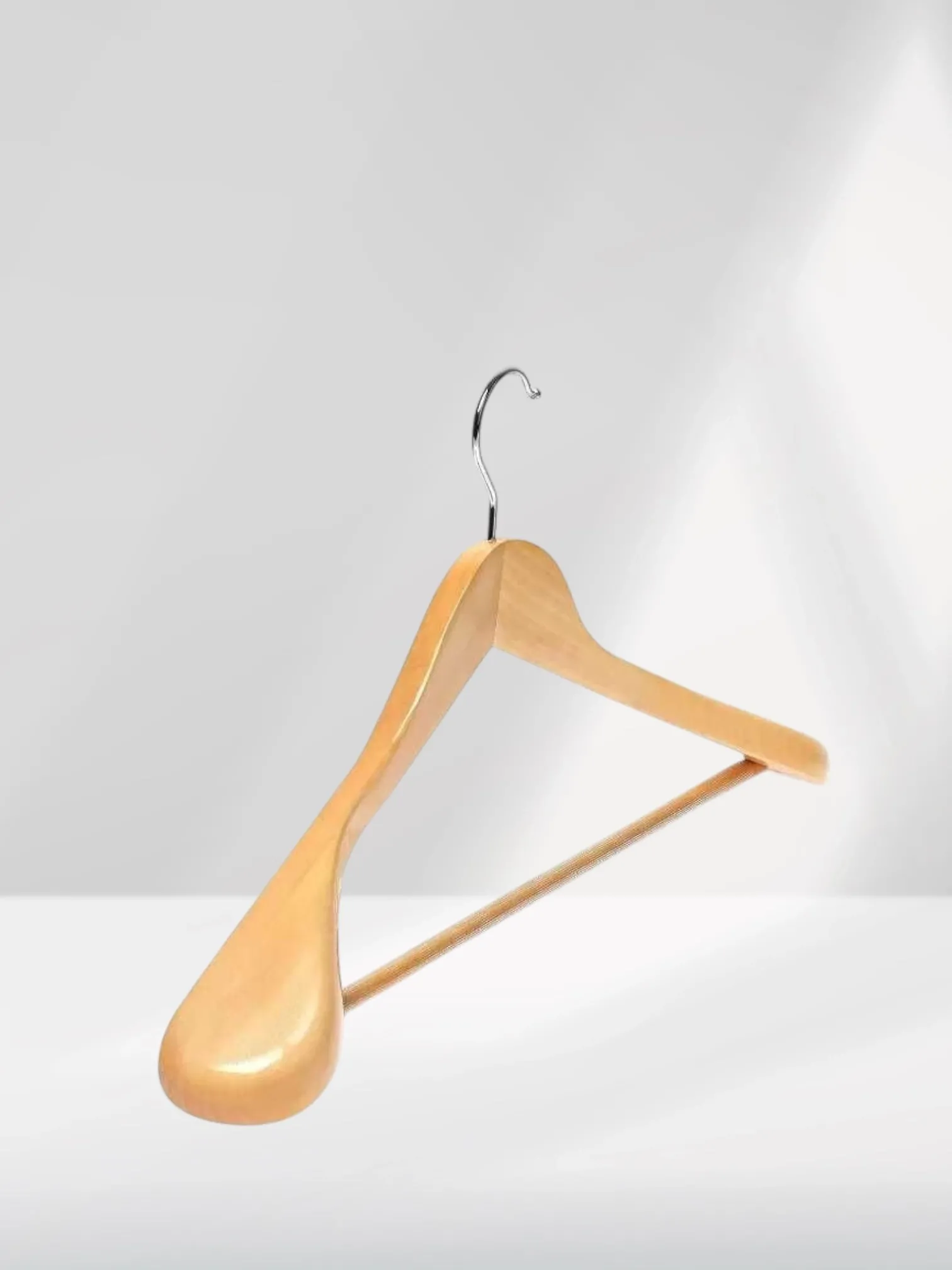 Naturel Ahşap Pabuçlu Ceket Takım Elbise Askısı