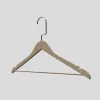Naturel Ahşap Nikel Lama Kancalı Elbise Pantolon Askısı