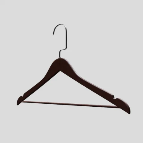 Ceviz Ahşap Nikel Lama Kancalı Elbise Pantolon Askısı