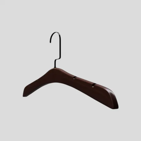 Ceviz Ahşap Siyah Lama Kancalı Gelinlik Triko Abiye Askısı