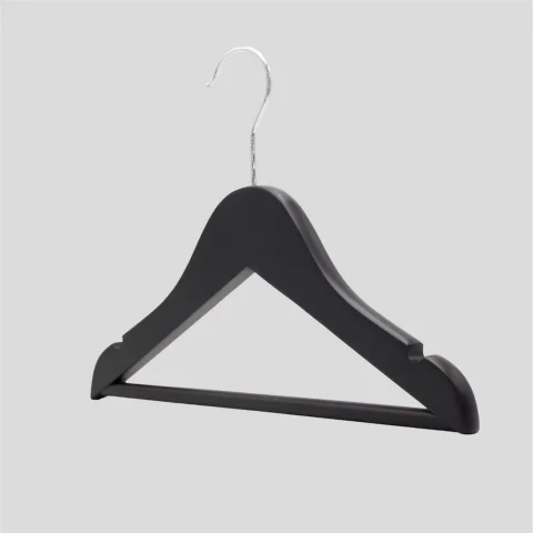 Siyah Ahşap Bebek Elbise Pantolon Askısı