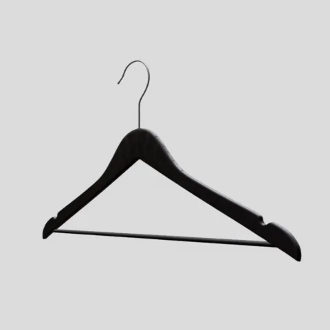 Siyah Ahşap Elbise Pantolon Askısı