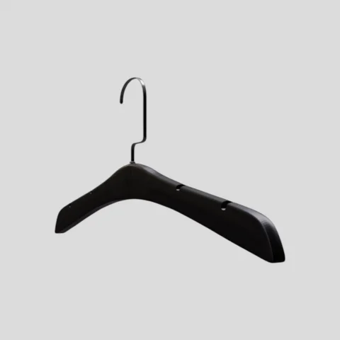 Siyah Ahşap Nikel Lama Kancalı Gelinlik Triko Abiye Askısı