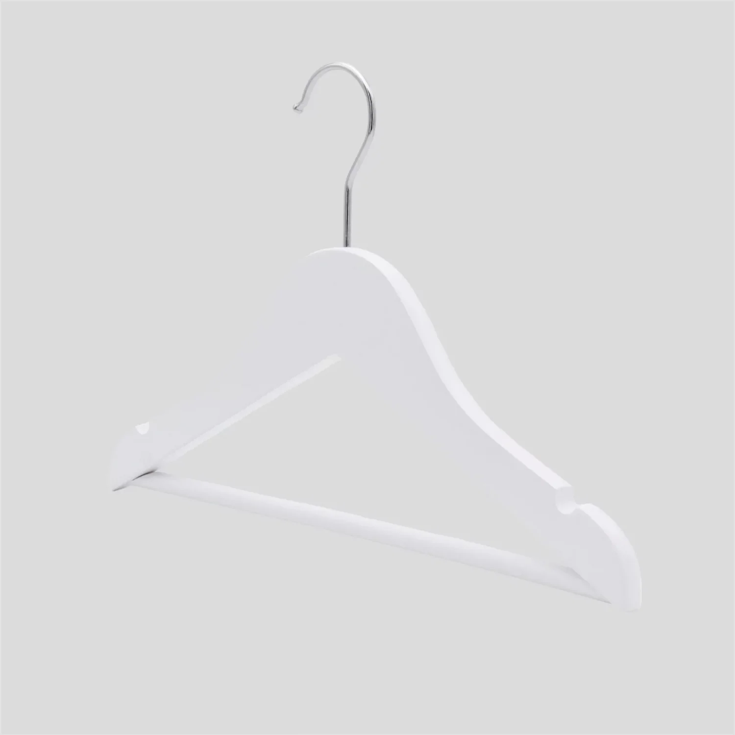 Beyaz Ahşap Bebek Elbise Pantolon Askısı