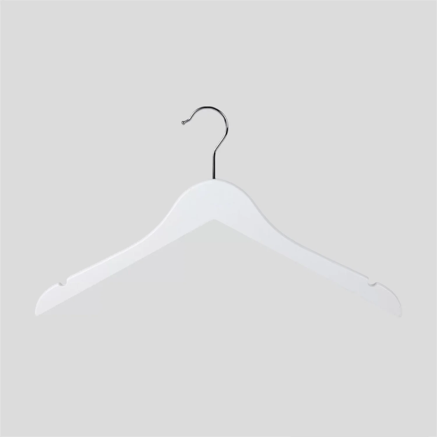 Beyaz Ahşap Elbise Gömlek Askısı