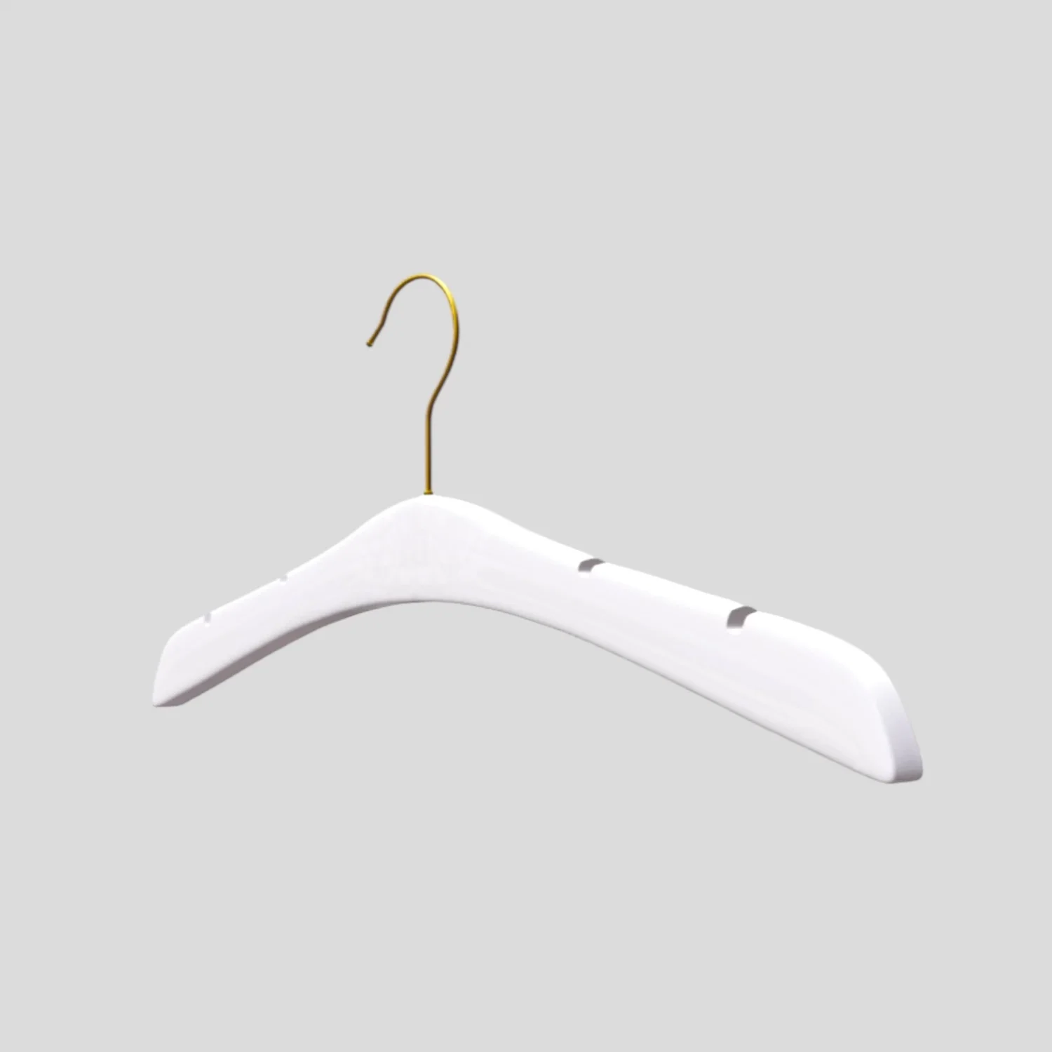 Beyaz Ahşap Gold Kancalı Gelinlik Triko Abiye Askısı