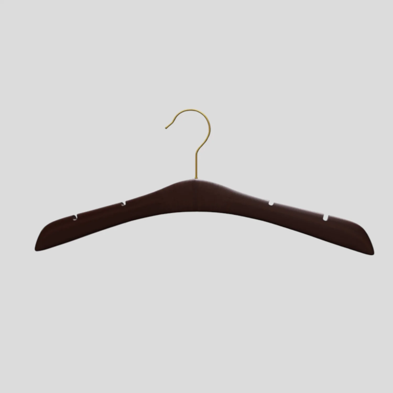 Ceviz Ahşap Gold Kancalı Gelinlik Triko Abiye Askısı