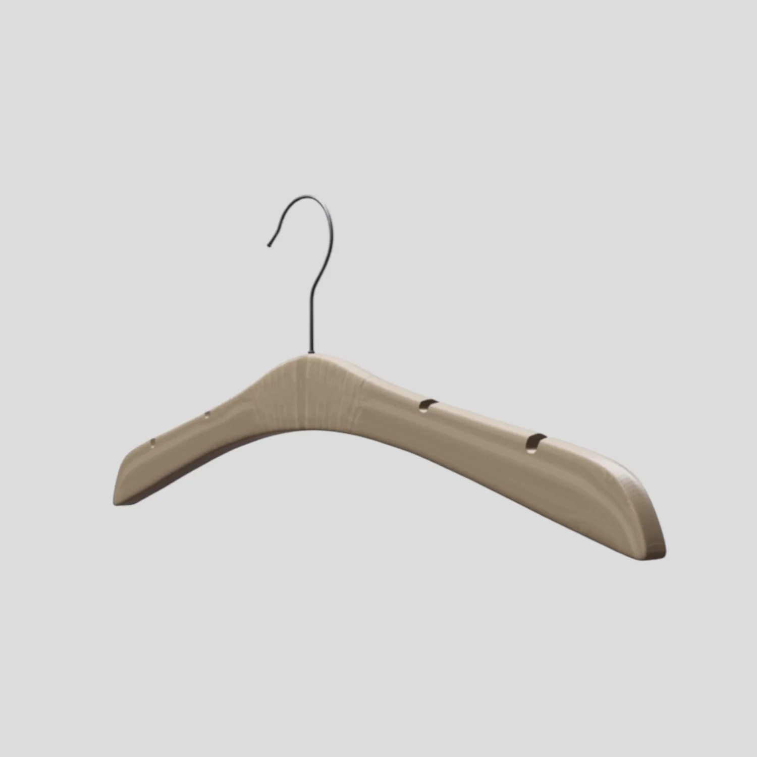 Naturel Ahşap Nikel Kancalı Gelinlik Triko Abiye Askısı