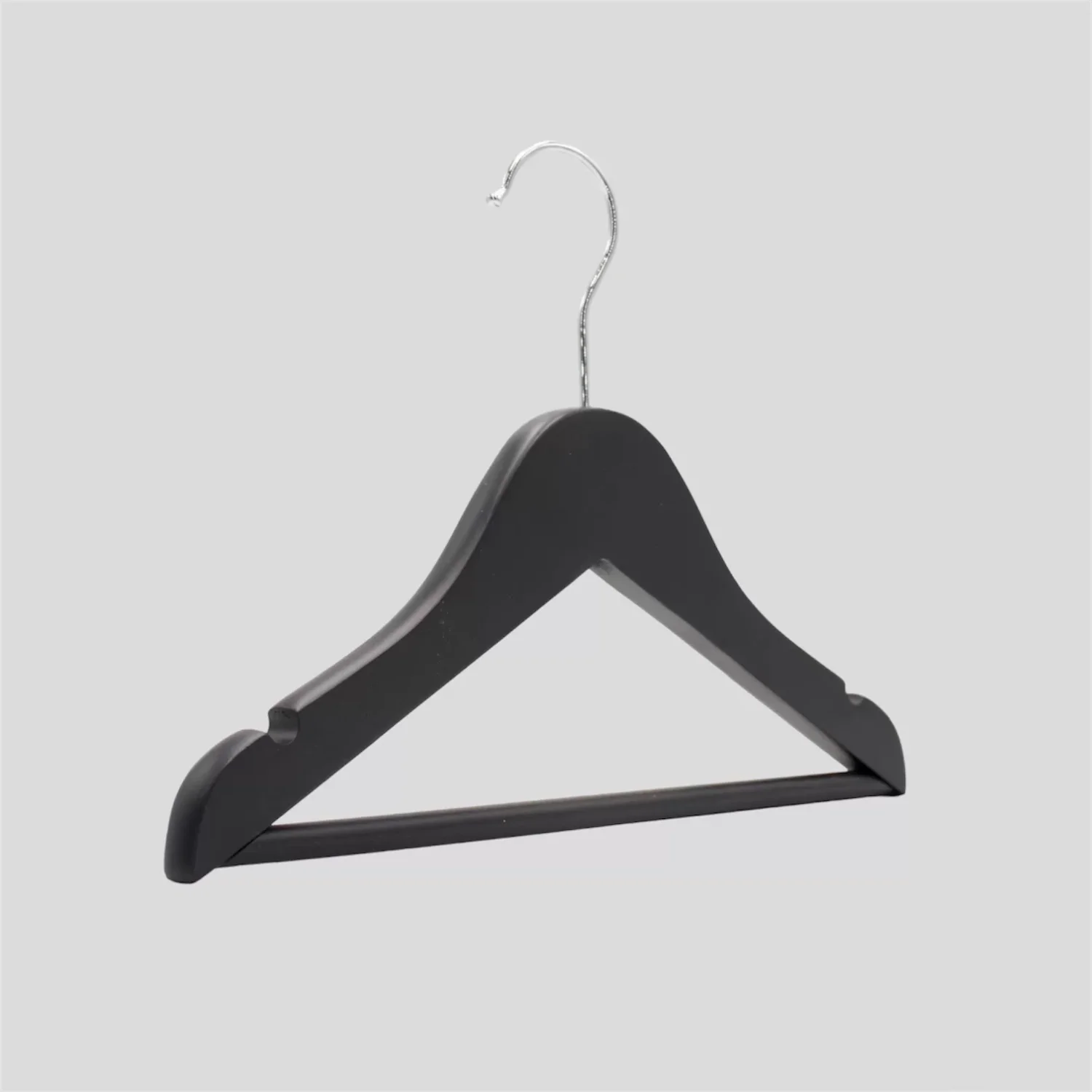 Siyah Ahşap Bebek Elbise Pantolon Askısı