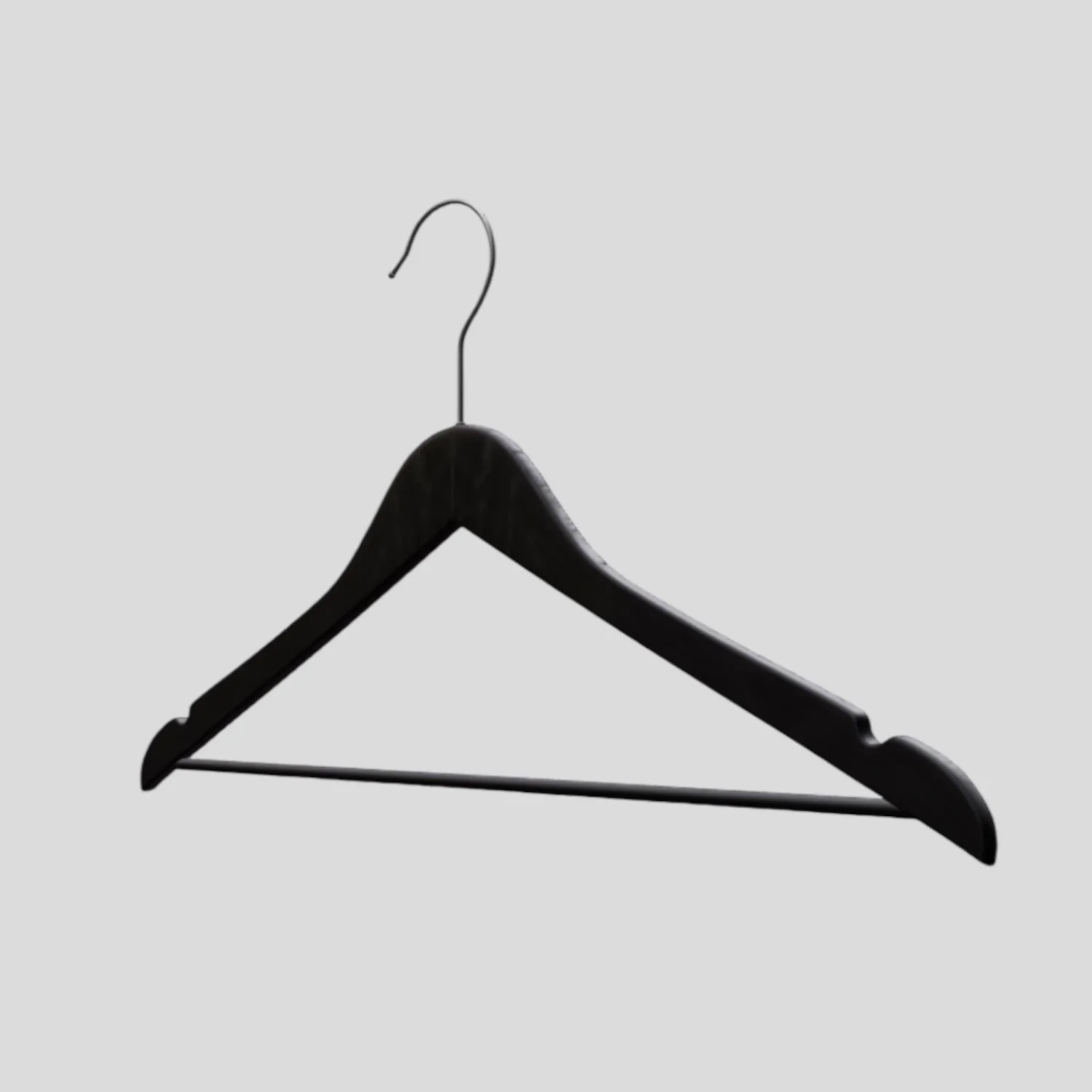 Siyah Ahşap Elbise Pantolon Askısı