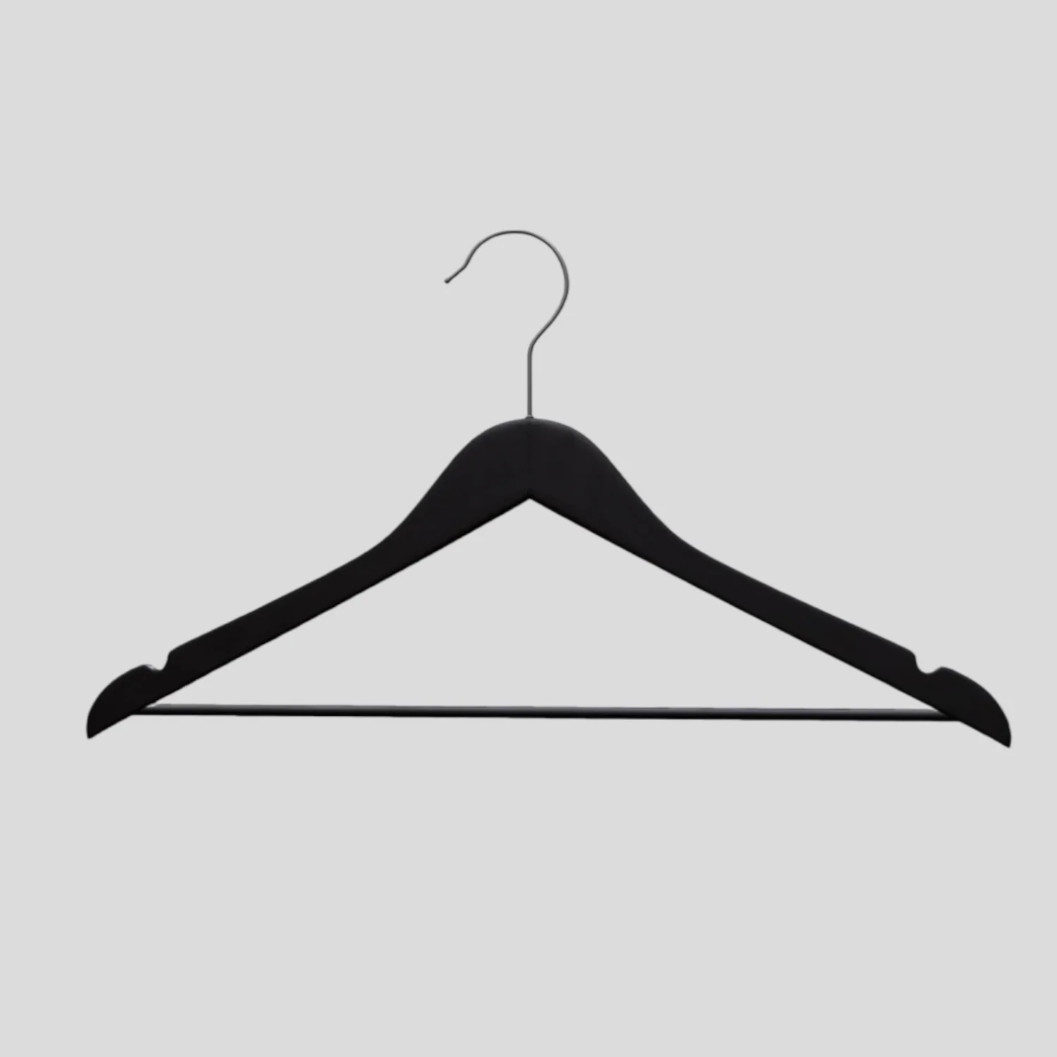 Siyah Ahşap Elbise Pantolon Askısı