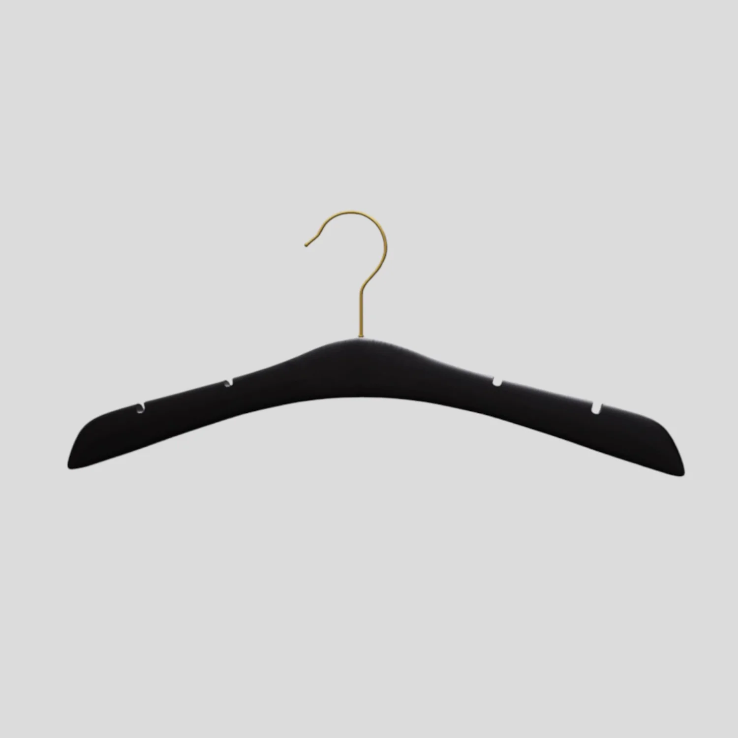 Siyah Ahşap Gold Kancalı Gelinlik Triko Abiye Askısı