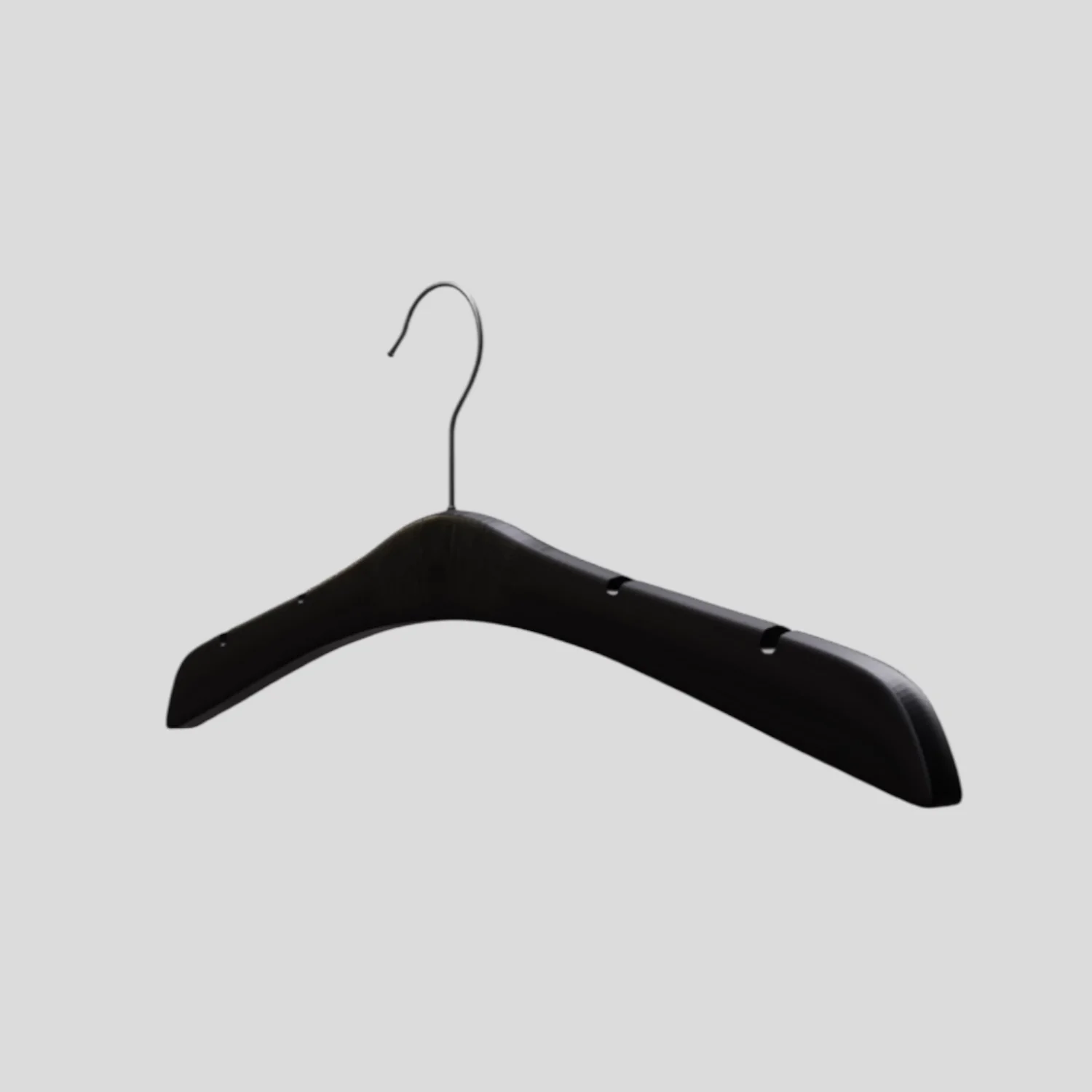 Siyah Ahşap Nikel Kancalı Gelinlik Triko Abiye Askısı