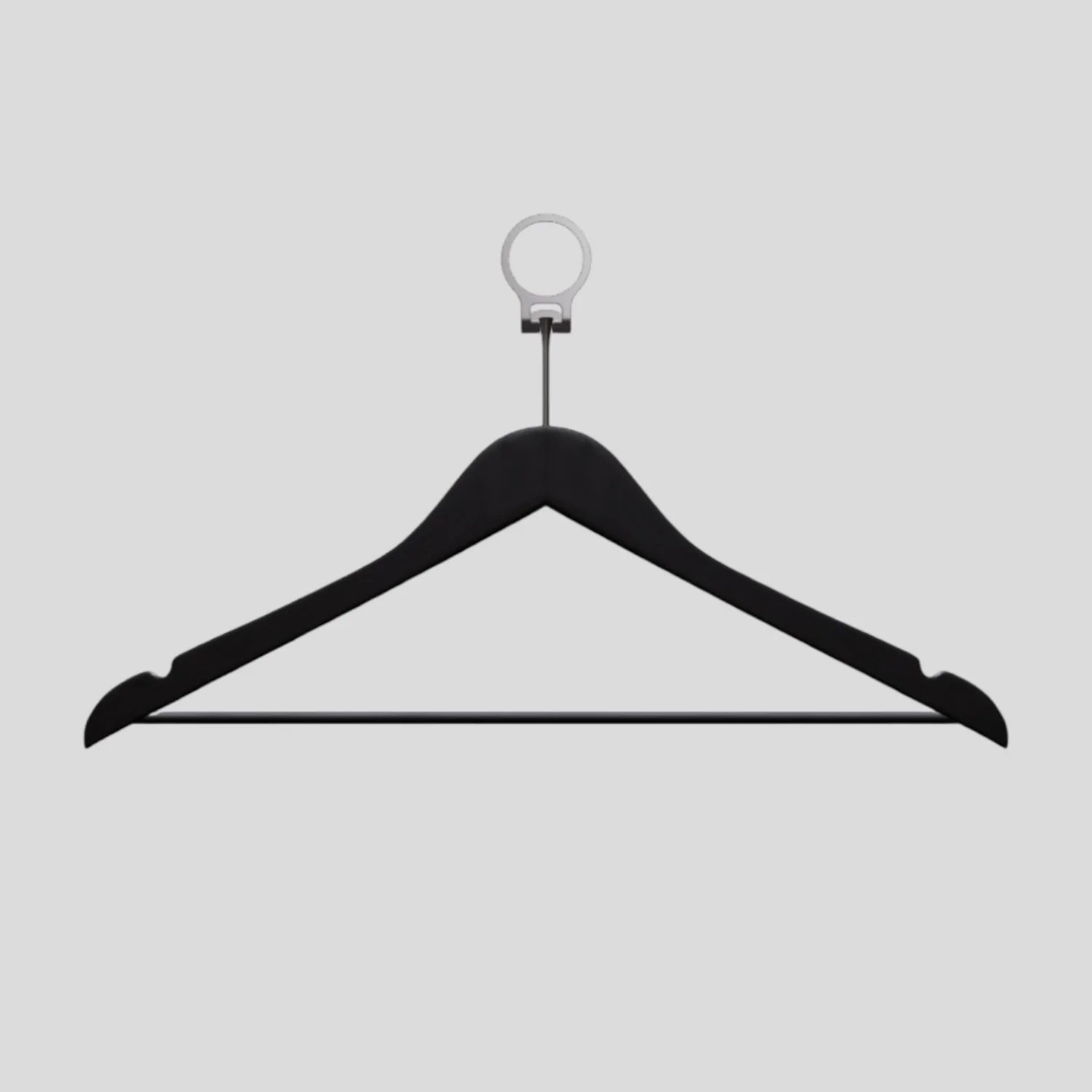 Siyah Ahşap Otel Elbise Pantolon Askısı