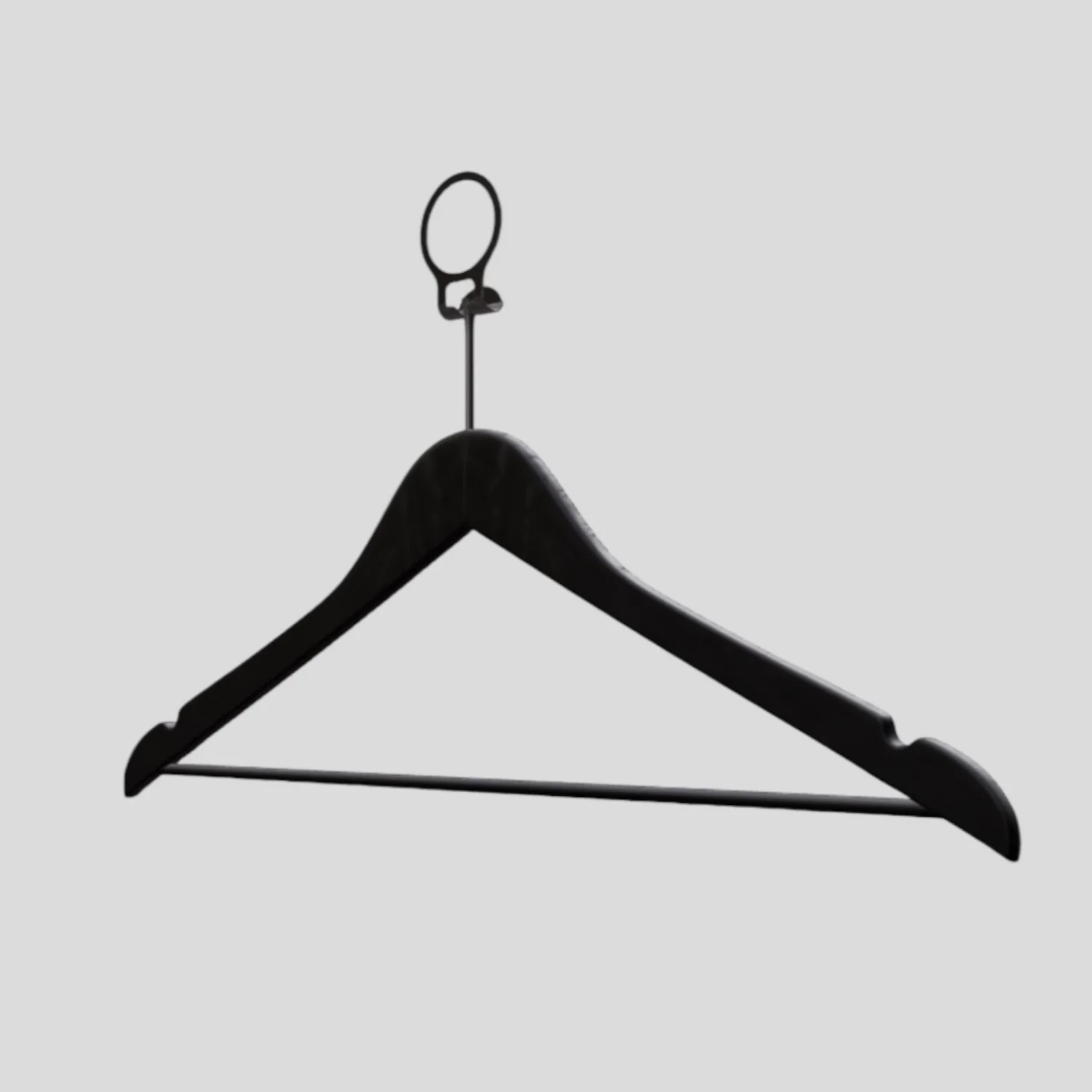 Siyah Ahşap Otel Elbise Pantolon Askısı