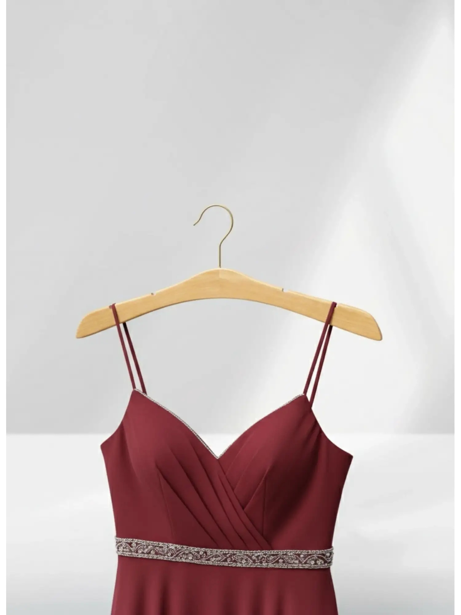 Naturel Ahşap Gold Kancalı Gelinlik Triko Abiye Askısı