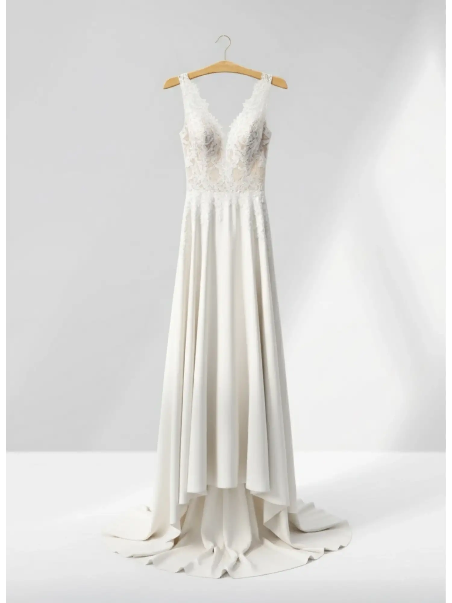 Naturel Ahşap Gold Kancalı Gelinlik Triko Abiye Askısı